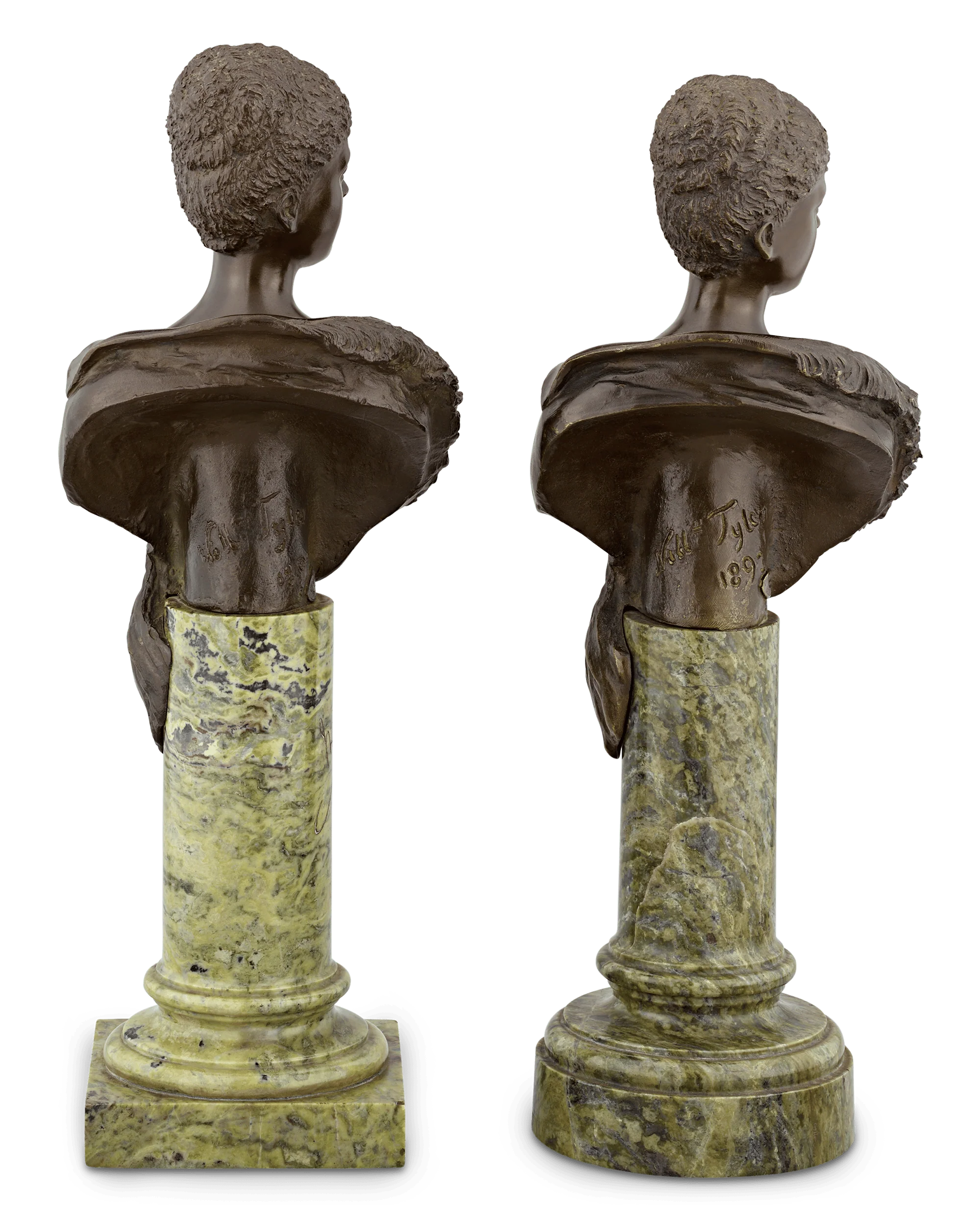Pair of Bronze Busts of Queen Mary 