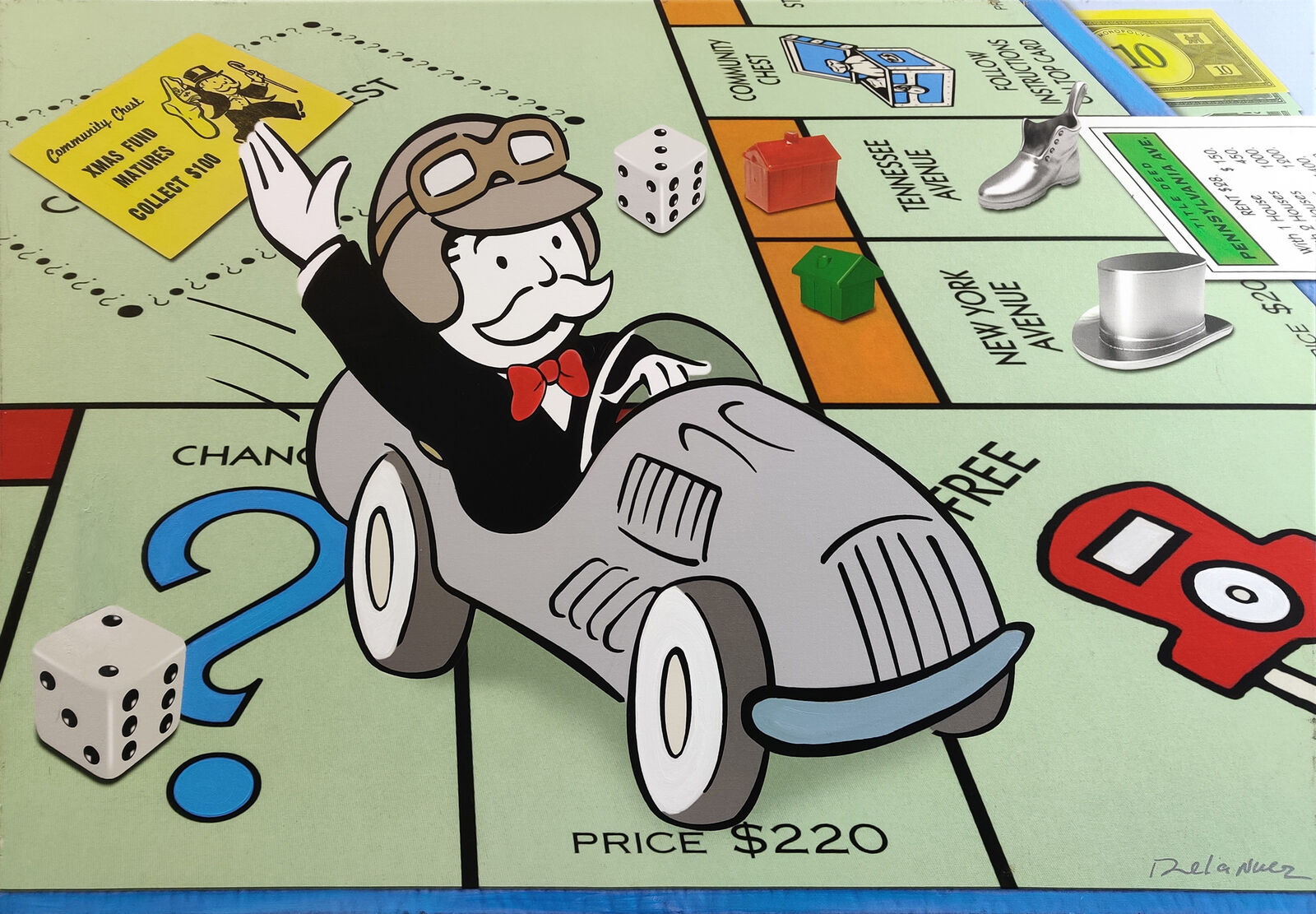 Artwork by Nelson de la Nuez, FREE PARKING SPIRIT, Made of Mixed Media On Canvas 