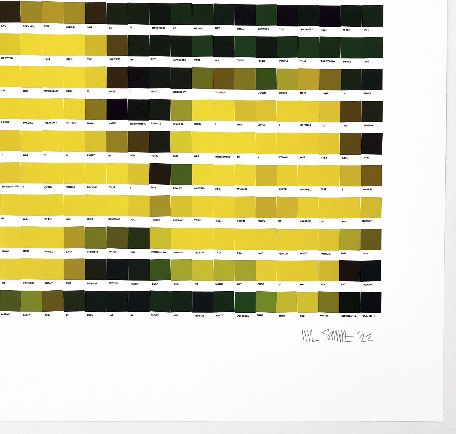A picture of a green and yellow striped pattern.