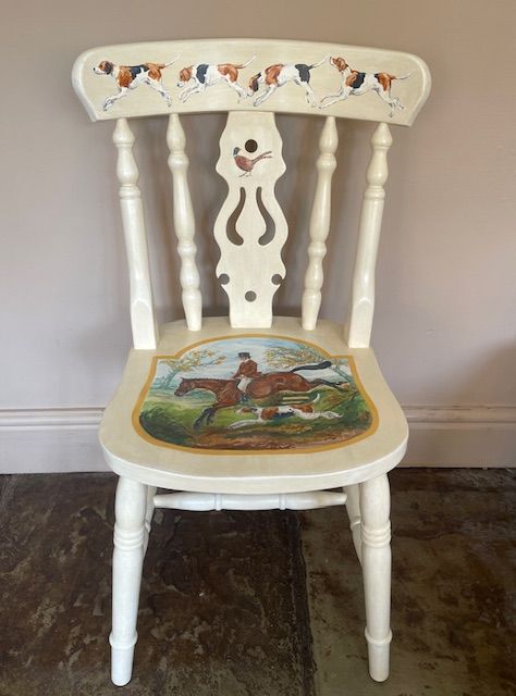 Painted Hunting Chair by Nicola Kevane, null