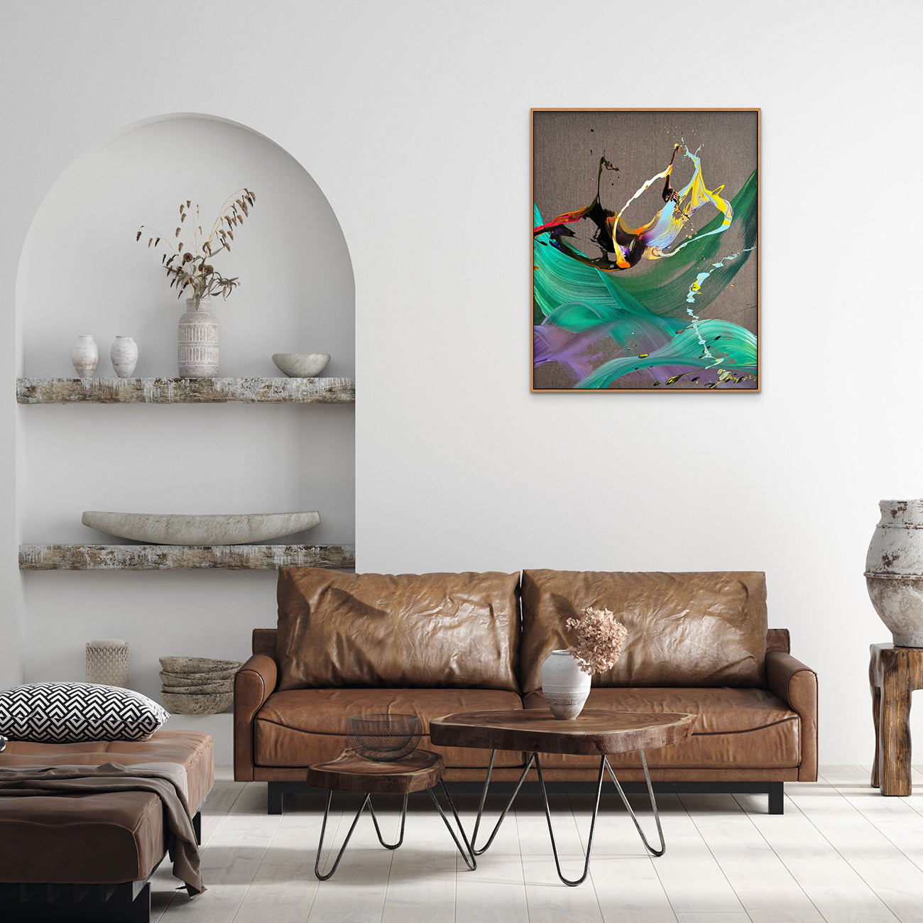 Artwork by Nikolaos Schizas, A Different Sunset, Made of Acrylic on raw canvas 
