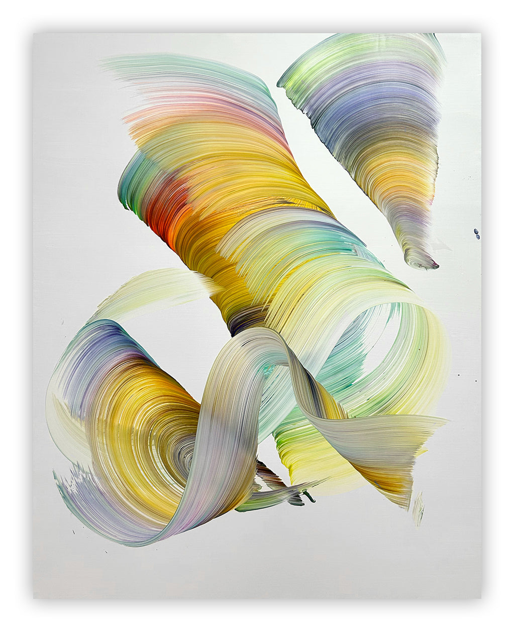 A painting of a colorful abstract painting on a white background.