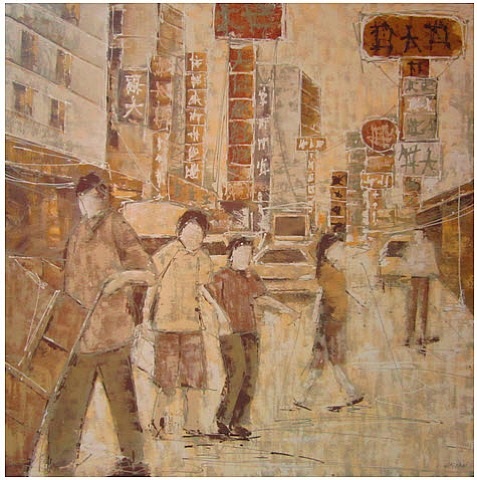 Artwork by Nitichai Chaisan, Chinatown I, Made of Oil On Canvas 