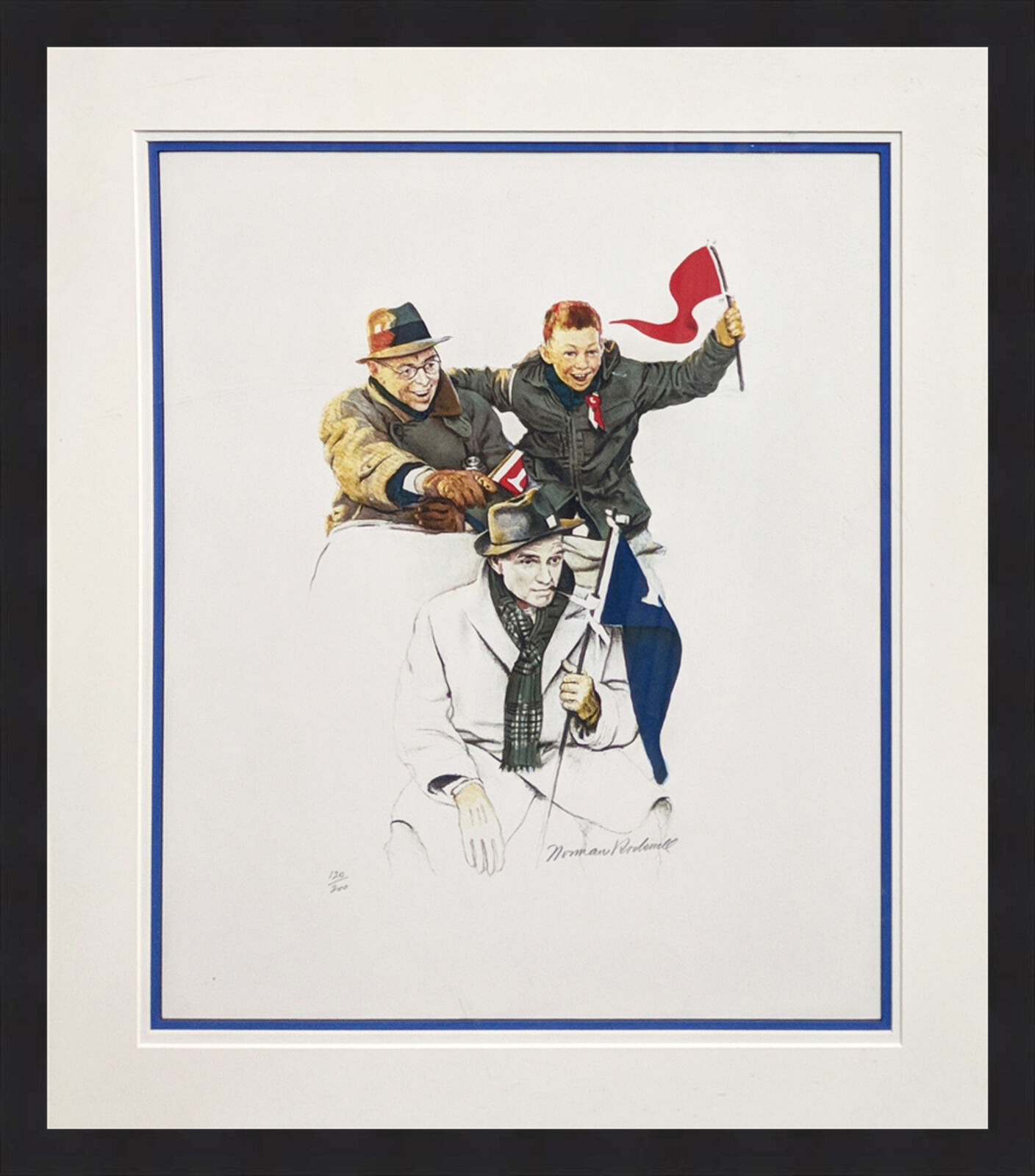CHEERING by Norman Rockwell, 1972