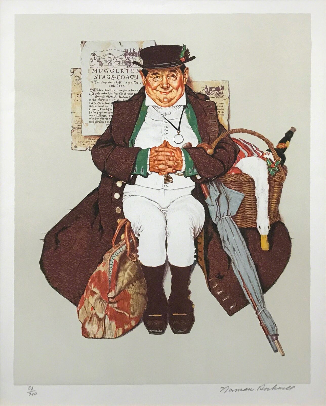Artwork by Norman Rockwell, MUGGELTON'S STAGECOACH, Made of Lithograph 