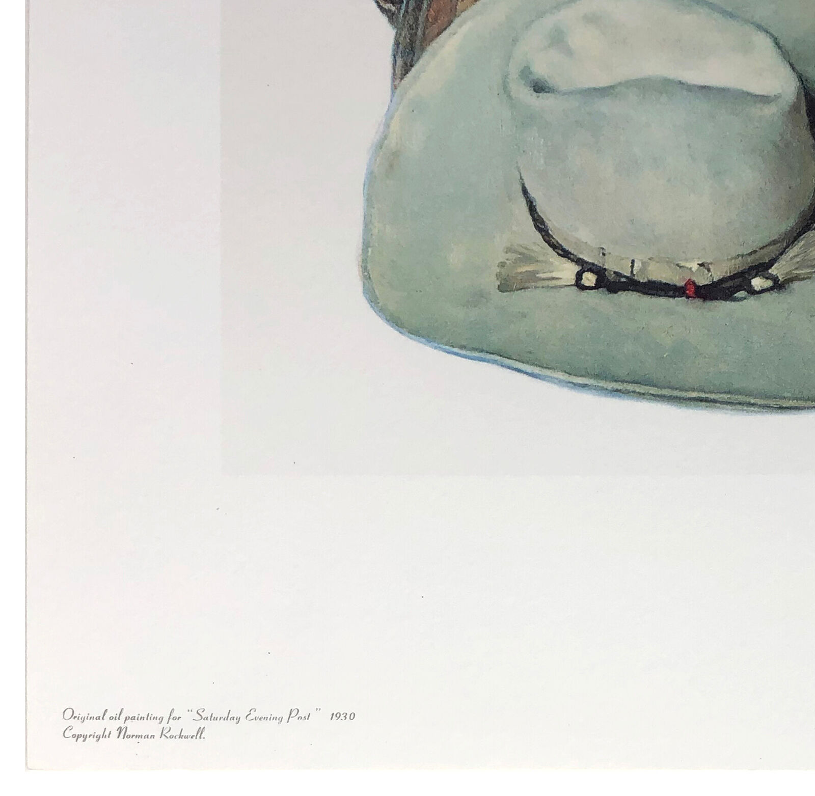 Artwork by Norman Rockwell, THE TEXAN, Made of Collotype 