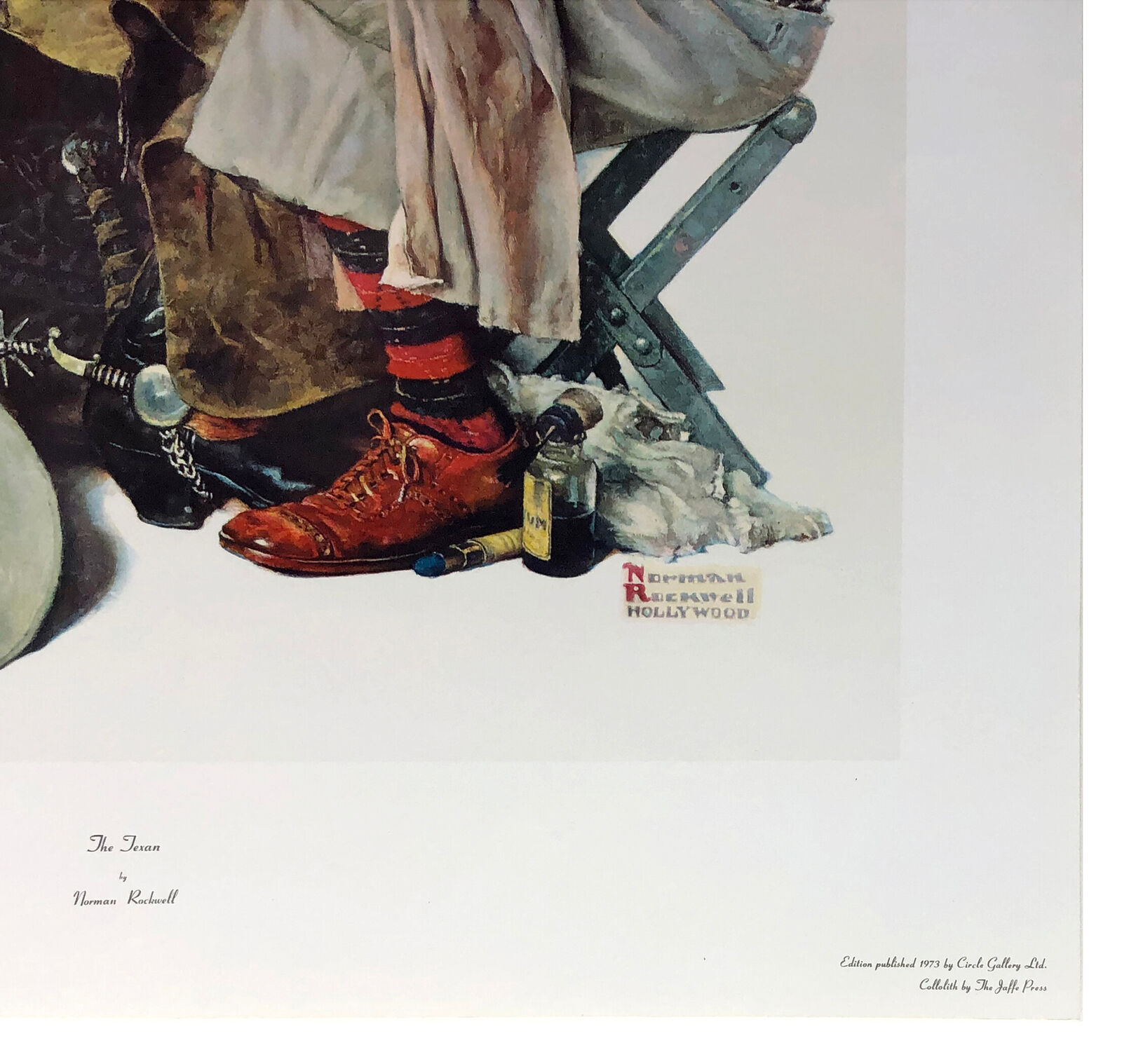 Artwork by Norman Rockwell, THE TEXAN, Made of Collotype 