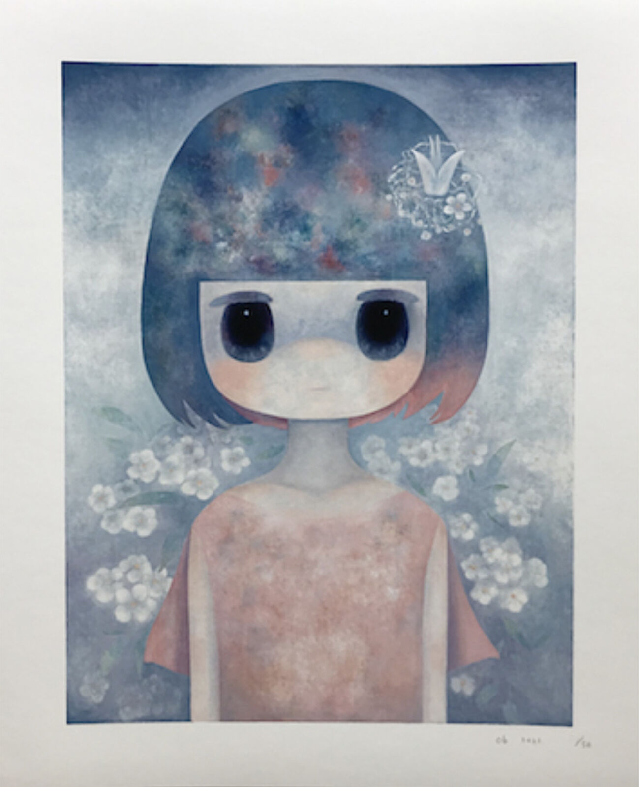 A painting of a girl with a crown on her head.