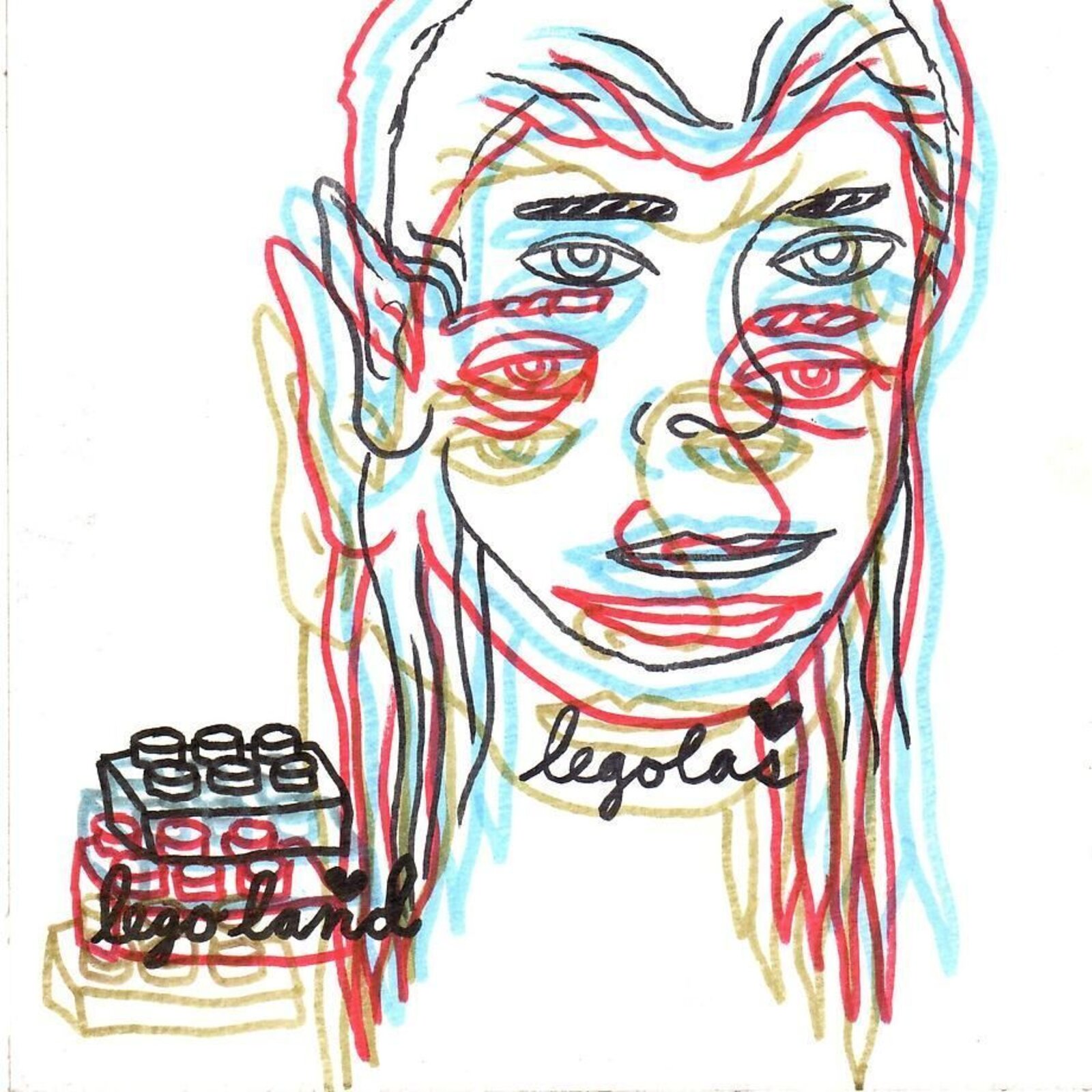 7x7 Collaborative Drawing (#77) by Okay Mountain Collective, 2011