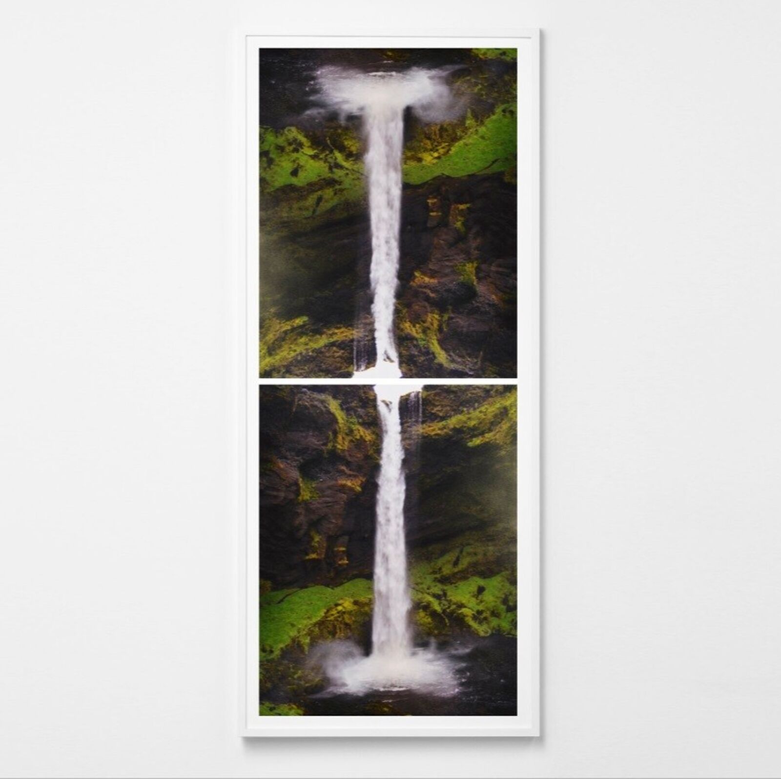 A white box with a black ribbon around it.