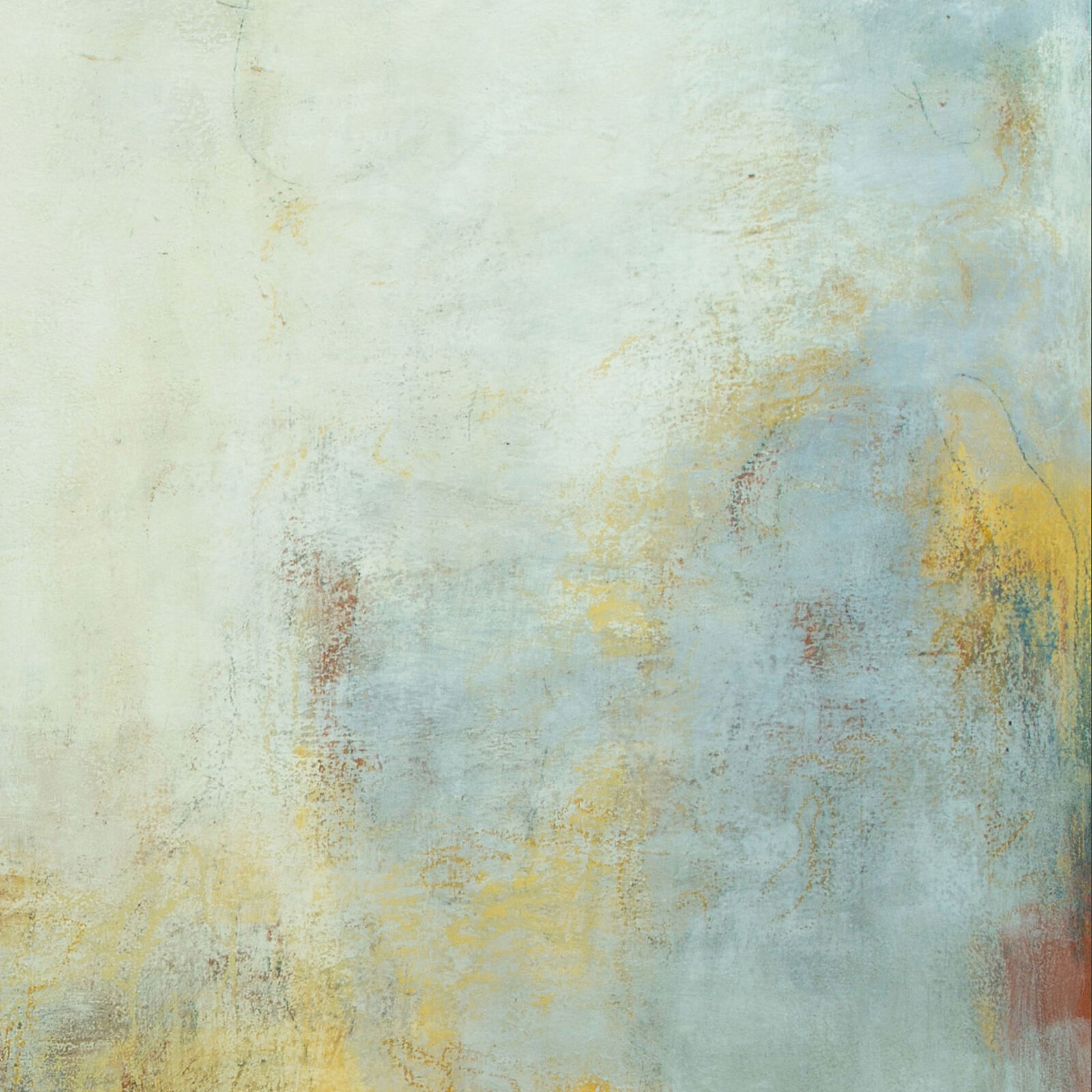 Artwork by Orazio De Gennaro, Sannio - Abstract Landscape Painting with Pastel Colors, Made of Oil Paint and Pastel on Canvas 