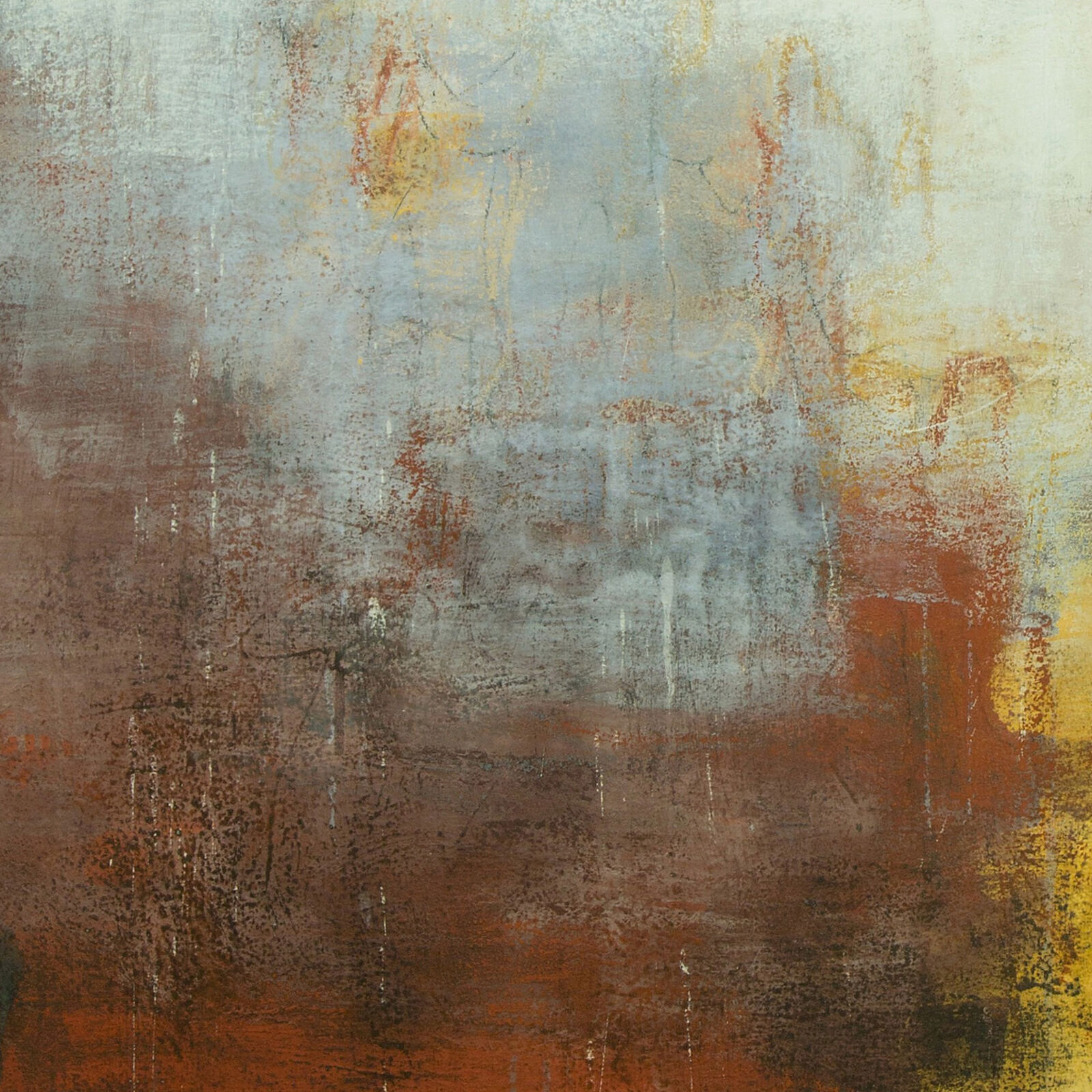 Artwork by Orazio De Gennaro, Sannio - Abstract Landscape Painting with Pastel Colors, Made of Oil Paint and Pastel on Canvas 