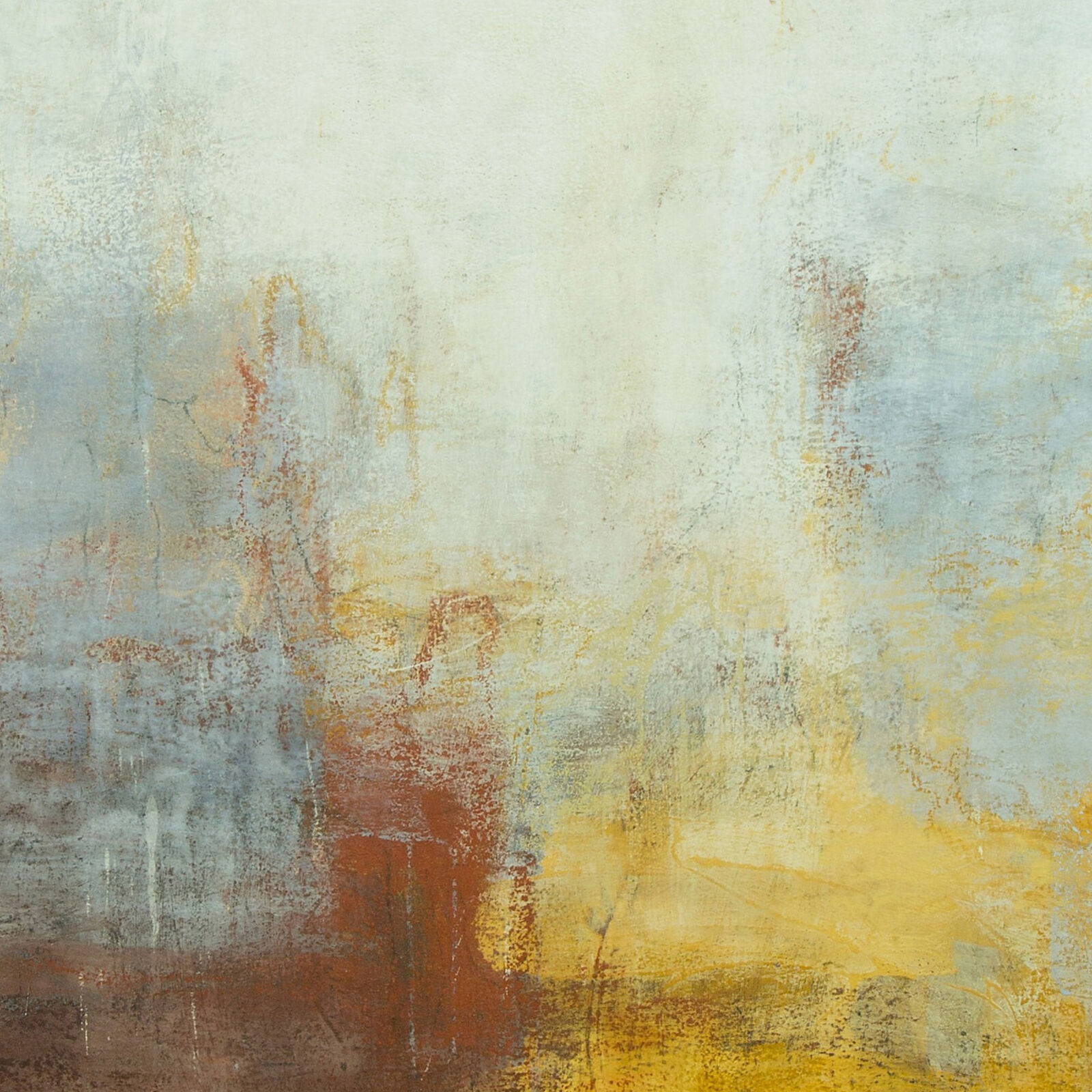 Artwork by Orazio De Gennaro, Sannio - Abstract Landscape Painting with Pastel Colors, Made of Oil Paint and Pastel on Canvas 