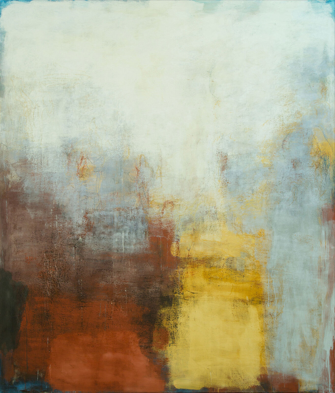 Sannio - Abstract Landscape Painting with Pastel Colors by Orazio De Gennaro, 2013