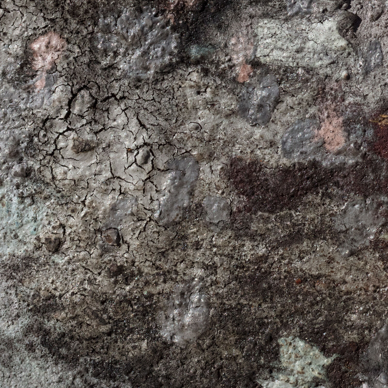 Artwork by Orazio De Gennaro, Terra Bruciata (Scorched Earth) #3 - Small abstract purple and black painting, Made of Charcoal and Pigment on Rag Paper 