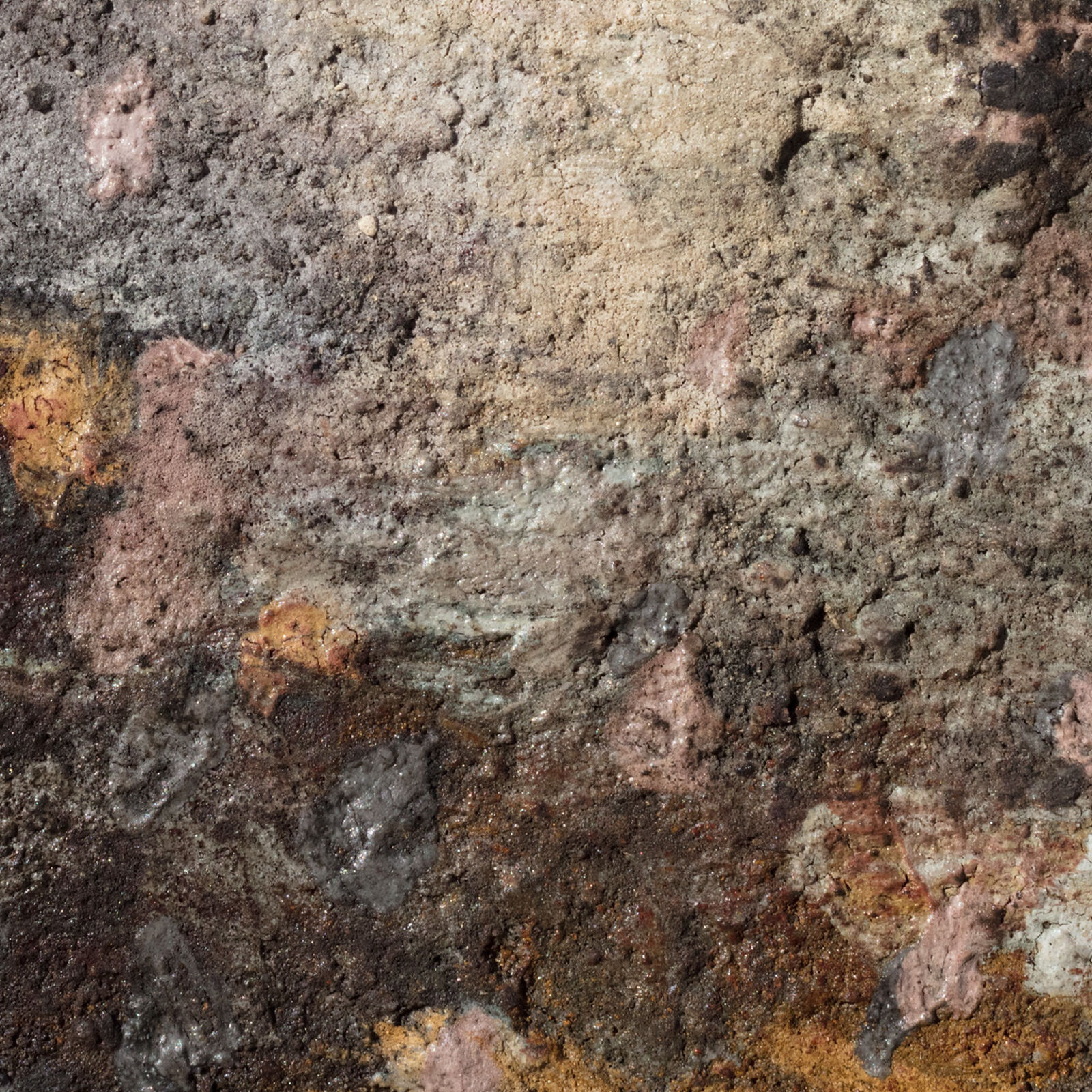 Artwork by Orazio De Gennaro, Terra Bruciata (Scorched Earth) #3 - Small abstract purple and black painting, Made of Charcoal and Pigment on Rag Paper 