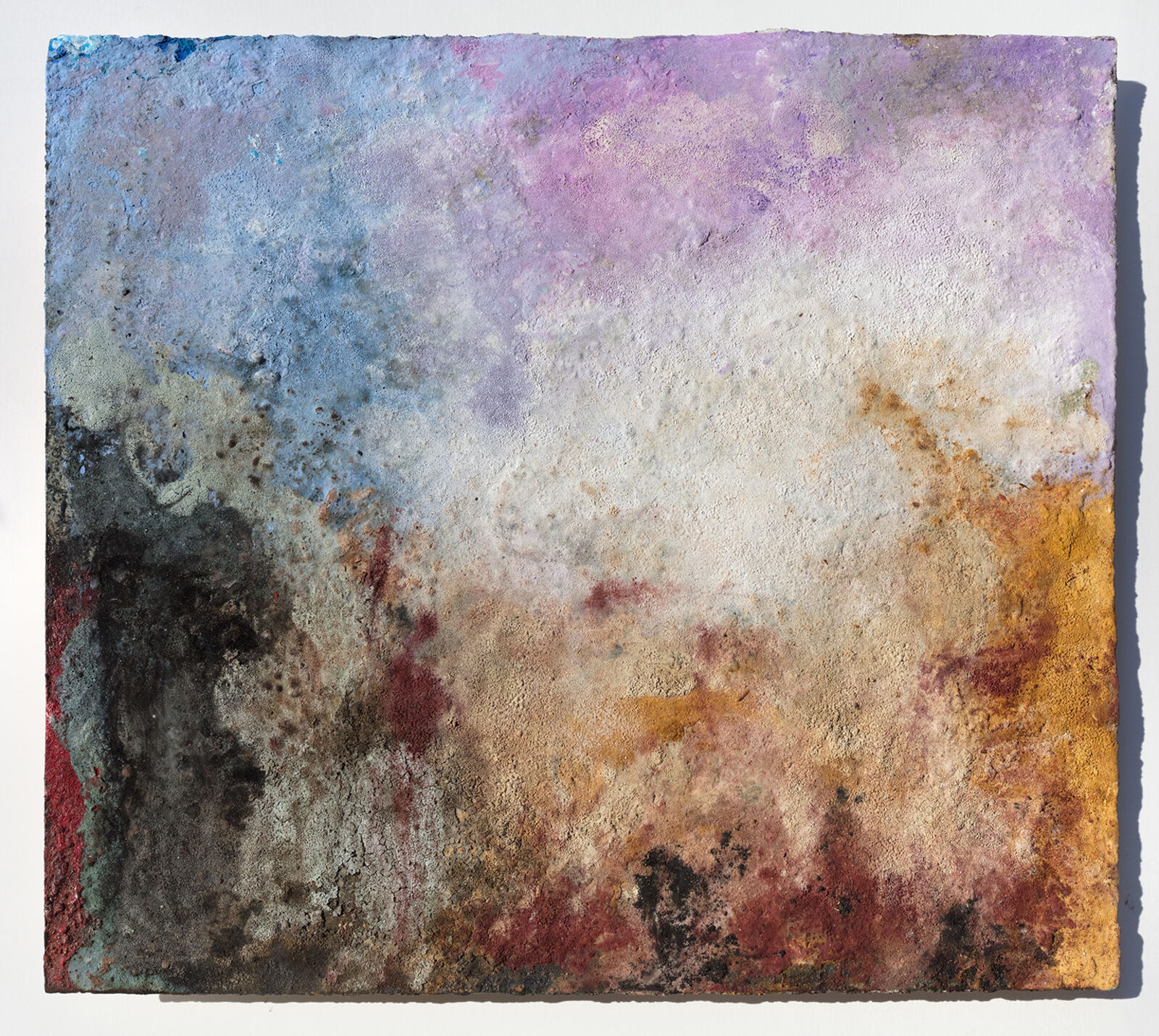 Terra Bruciata (Scorched Earth) #57 - Small Purple and Blue Abstract Landscape by Orazio De Gennaro, 2016