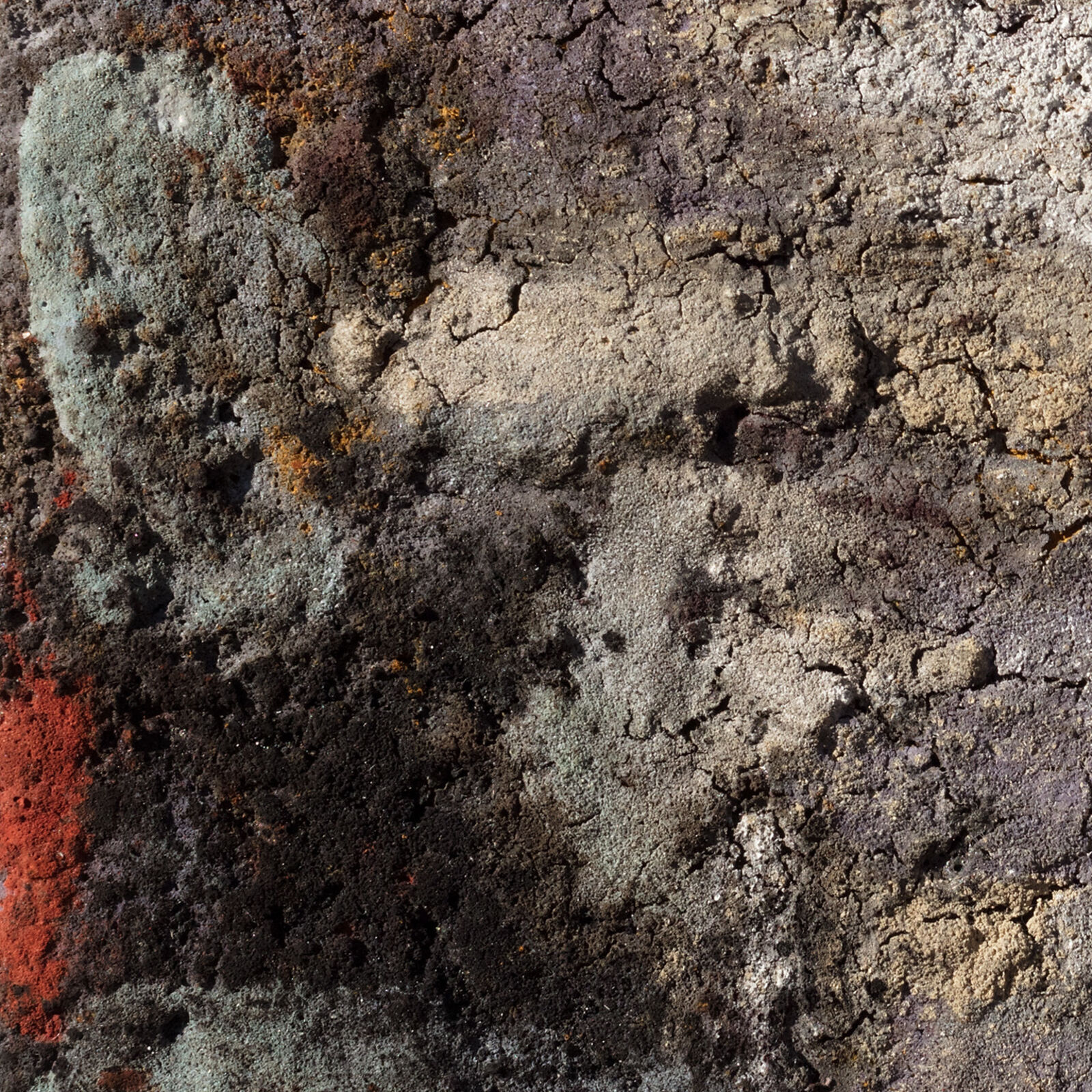 Artwork by Orazio De Gennaro, Terra Bruciata (Scorched Earth) - Abstract Landscape Painting with Earth Colors, Made of Charcoal and Pigment on Canvas 