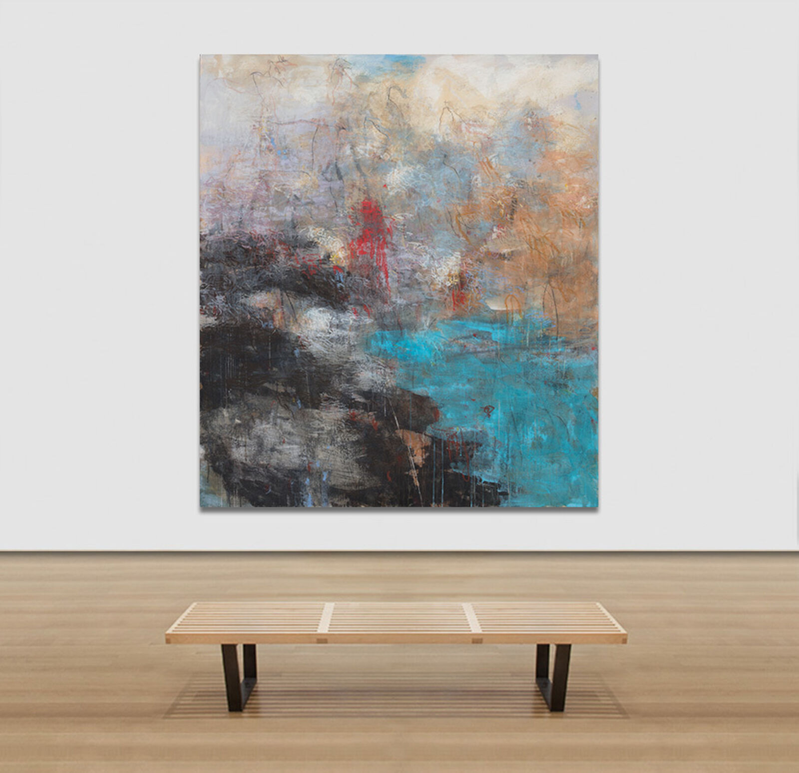 Artwork by Orazio De Gennaro, XI:MMIX, Made of Graphite, Oil Pastel, and Pigment on Canvas 