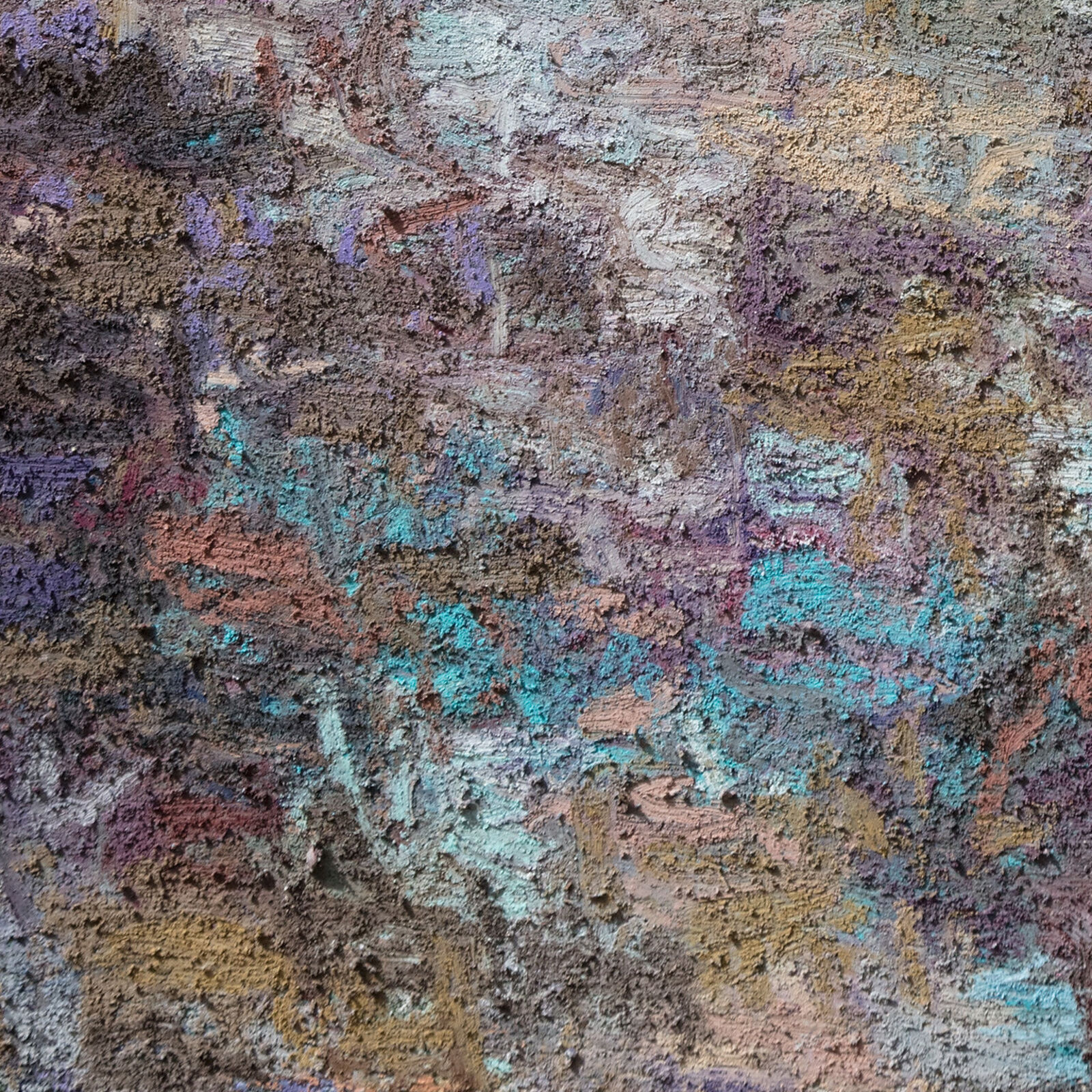 Artwork by Orazio De Gennaro, Scorched Valley, Made of Pigment, glass powder, mica, and straw on panel 