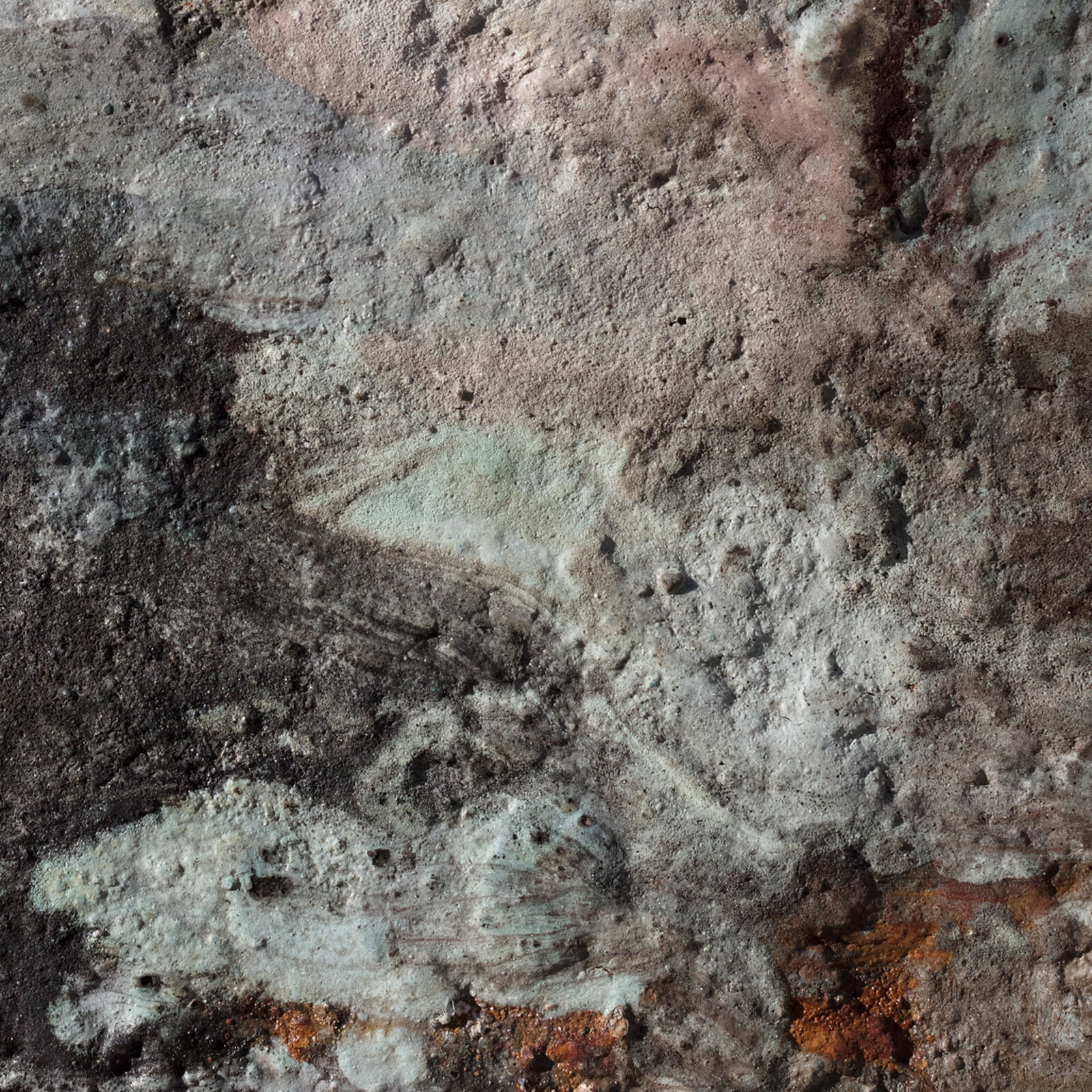 Artwork by Orazio De Gennaro, "Terra Bruciata - Alba II" - Small Abstract Purple and Grey Painting, Made of Charcoal and Pigment on Rag Paper 