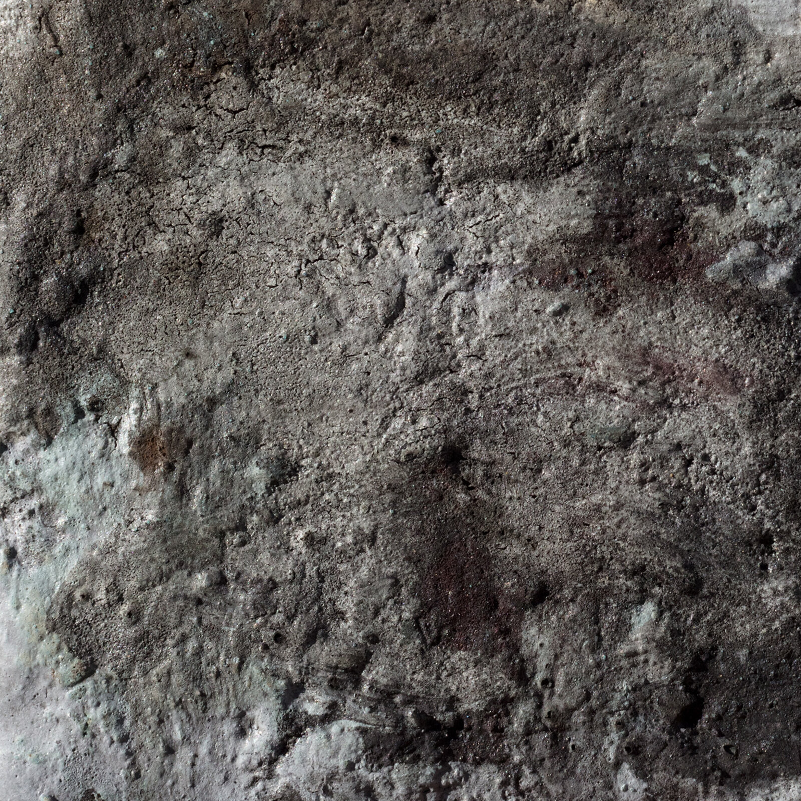 Artwork by Orazio De Gennaro, "Terra Bruciata - Alba II" - Small Abstract Purple and Grey Painting, Made of Charcoal and Pigment on Rag Paper 
