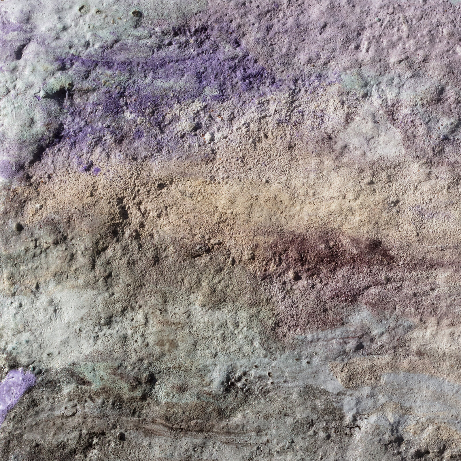 Artwork by Orazio De Gennaro, "Terra Bruciata - Alba II" - Small Abstract Purple and Grey Painting, Made of Charcoal and Pigment on Rag Paper 