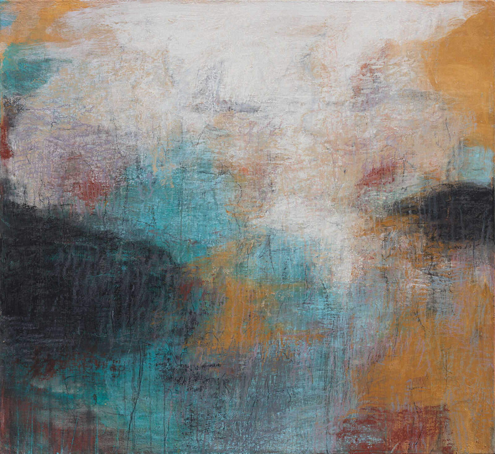 Artwork by Orazio De Gennaro, Terra Incognita III, Made of Oil Pastel, Graphite, and Pigment on Canvas 