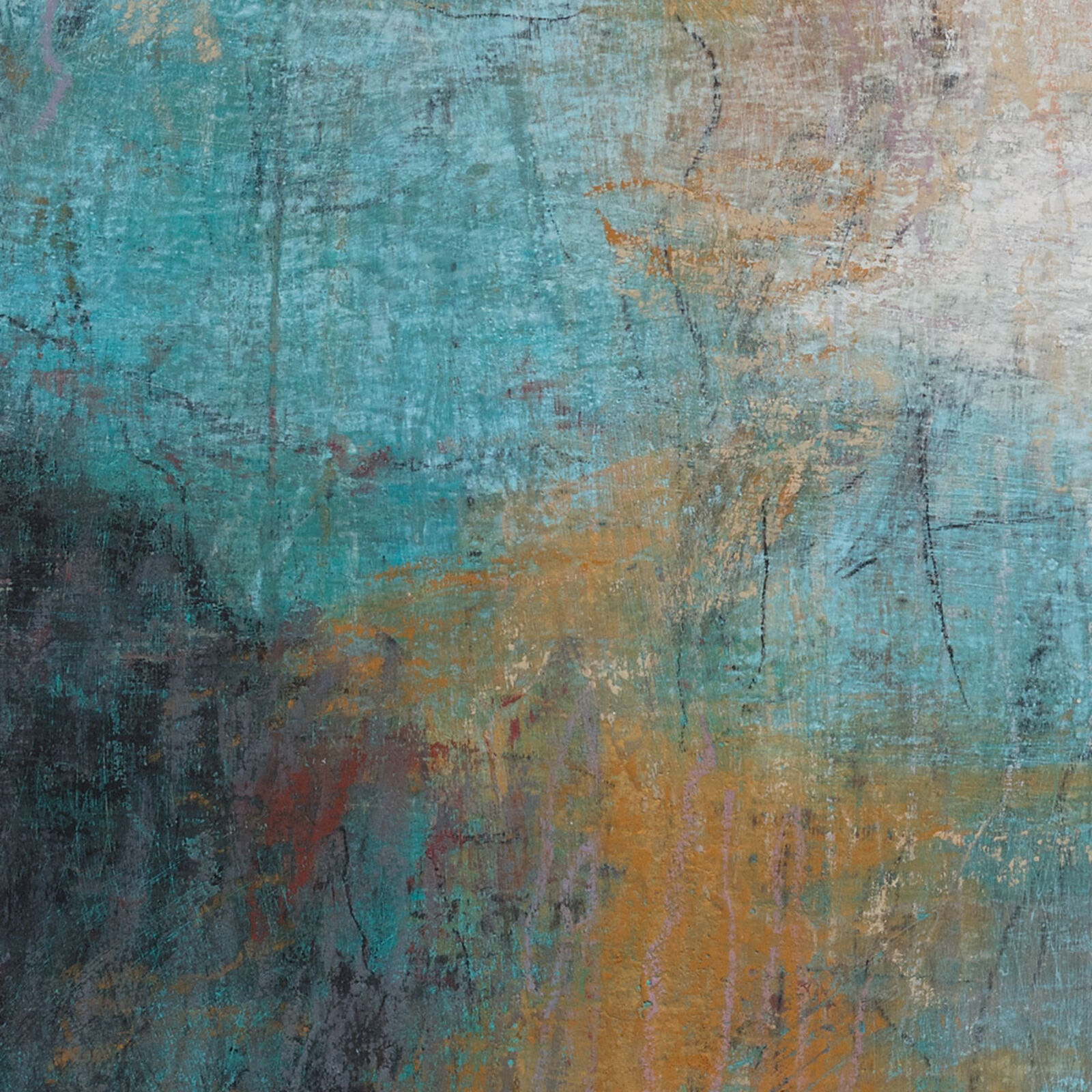 Artwork by Orazio De Gennaro, Terra Incognita III, Made of Oil Pastel, Graphite, and Pigment on Canvas 