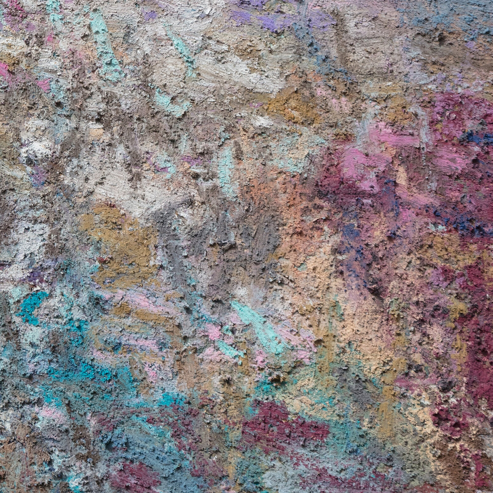 Artwork by Orazio De Gennaro, Untitled IV, Made of Pigment, glass powder, mica, and straw on panel 