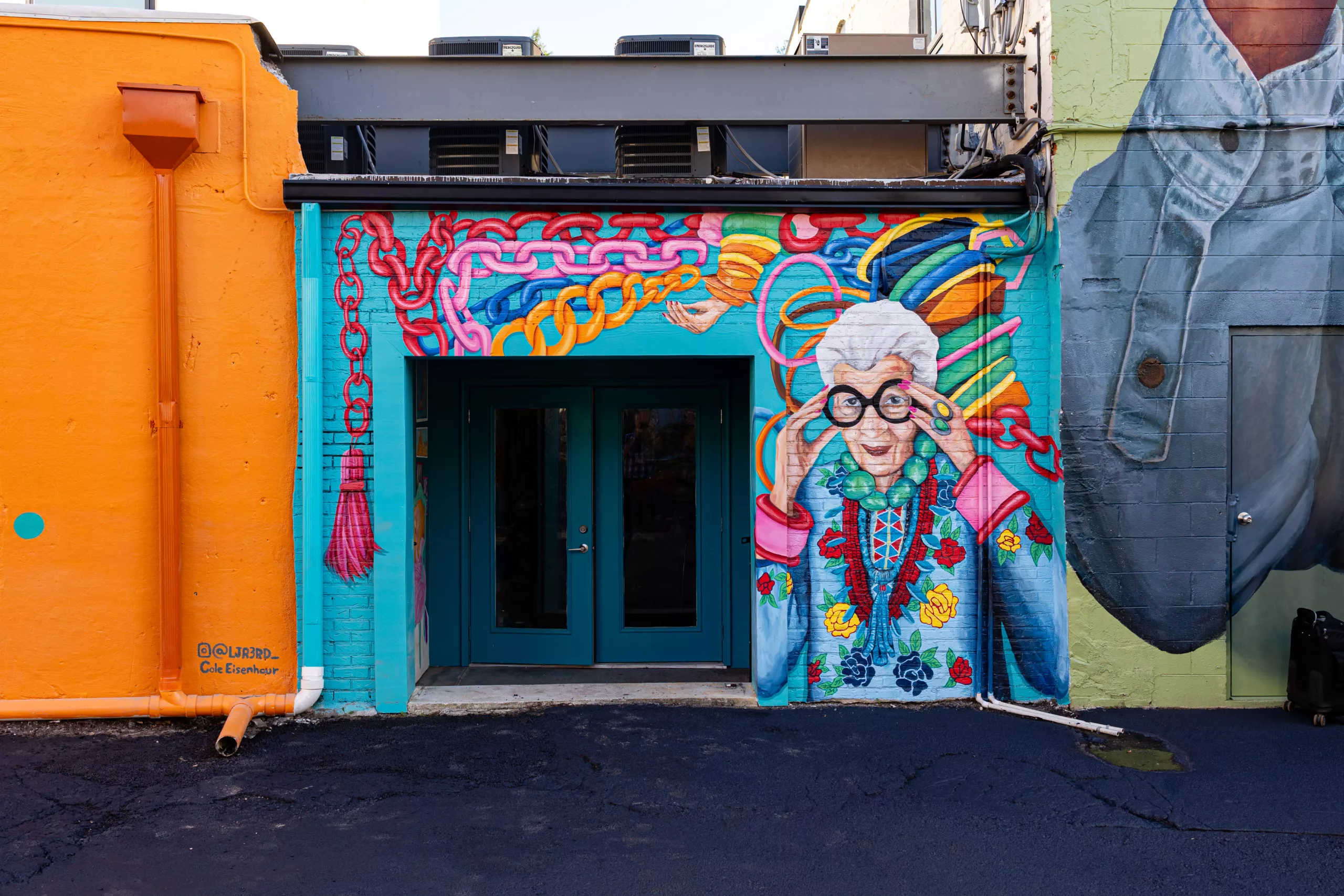 Iris Apfel- Orel Brodt Mural at Knox Walls by Orel Brodt, null