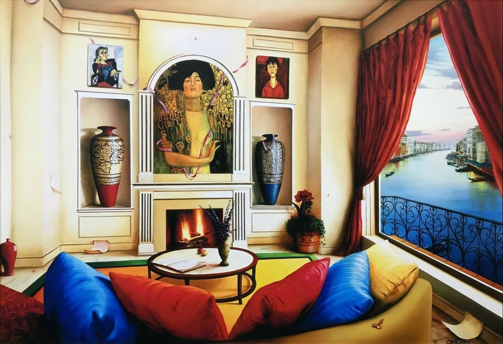 Artwork by Orlando Rafael Quevedo, A VIEW FROM MY ROOM, Made of Giclee On Canvas 