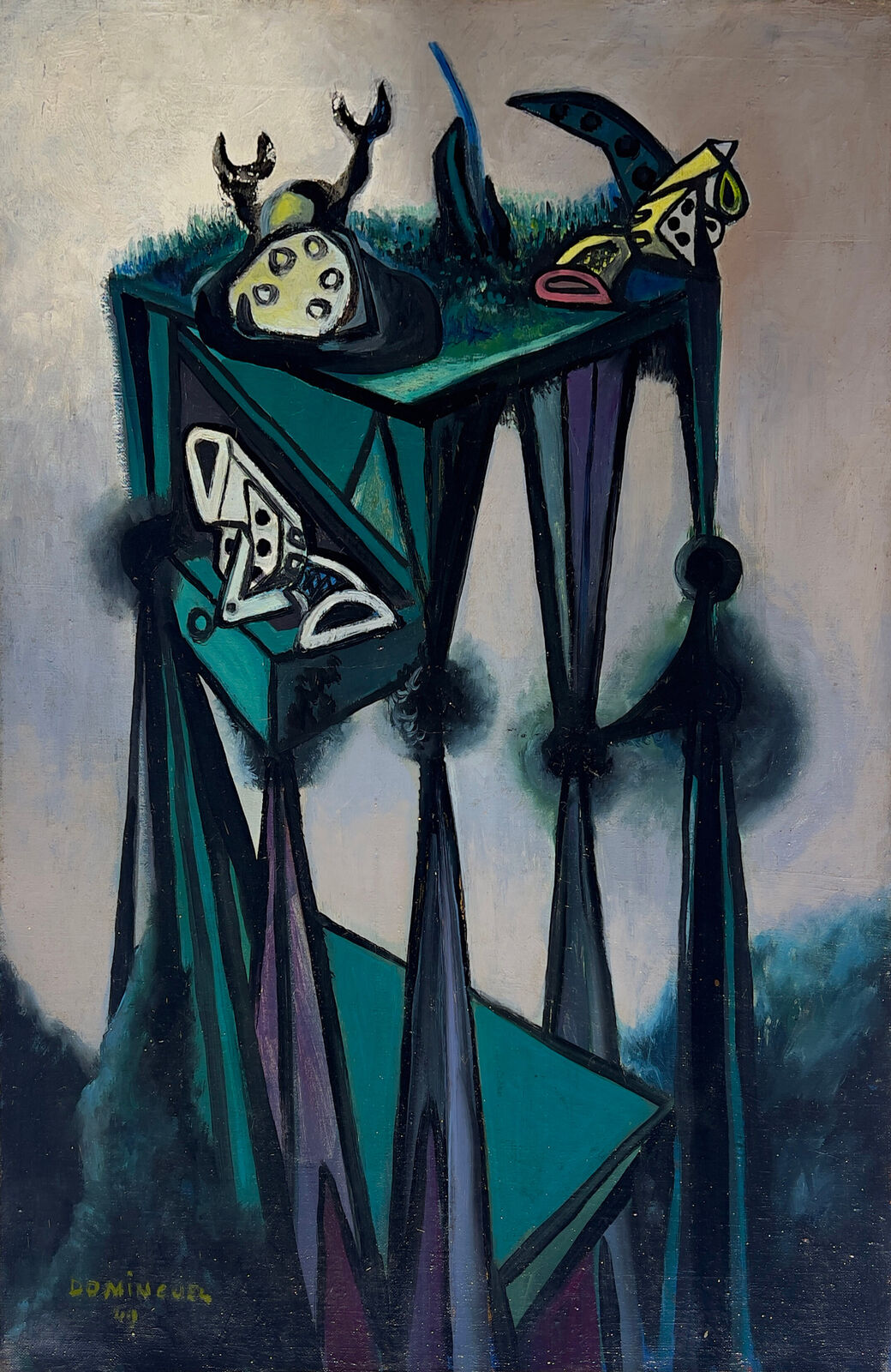 Téléphone et revolver by Oscar Dominguez, 1944