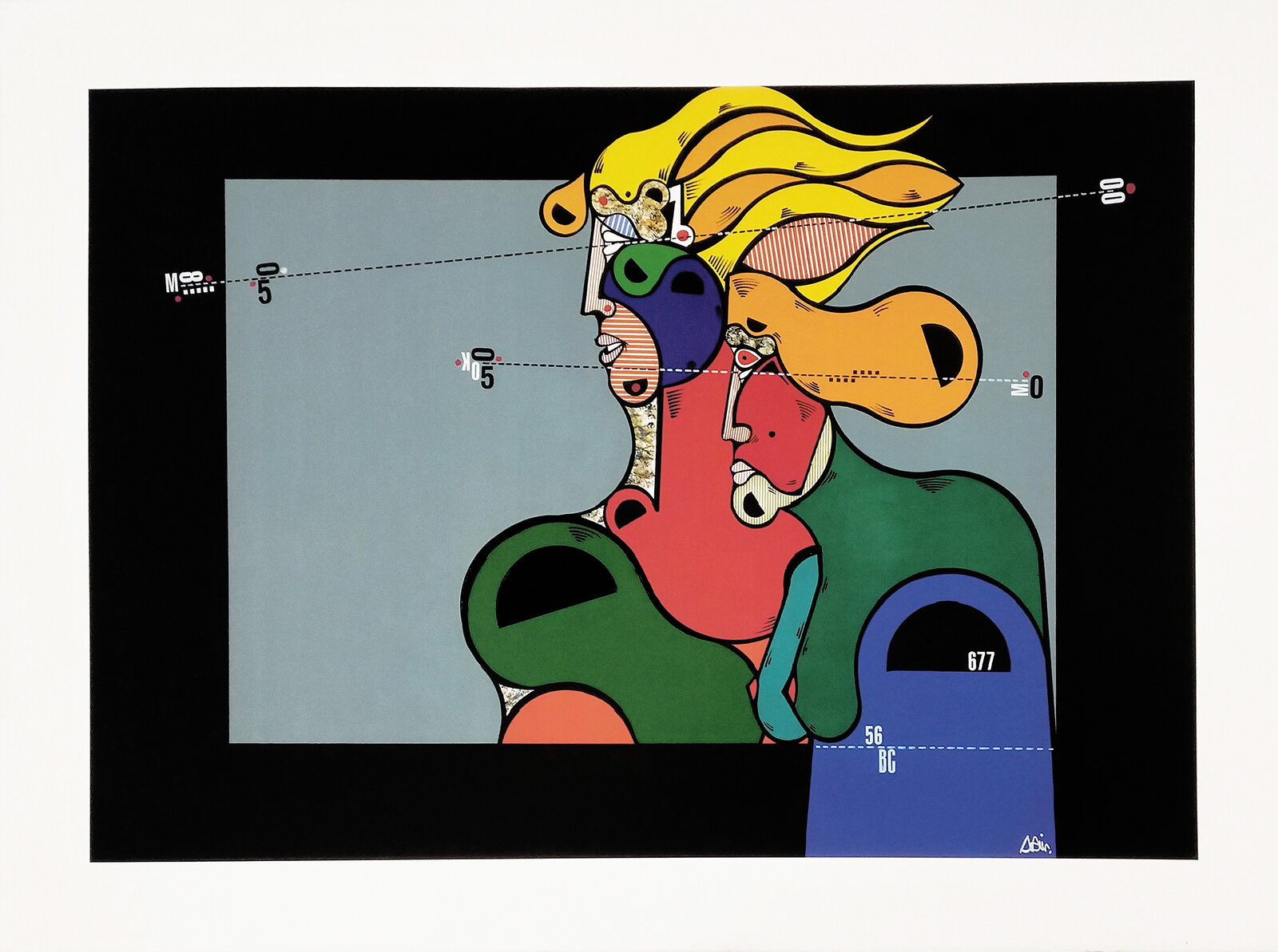 Artwork by Oswaldo Aulèstia, Egipcios En Le Ventana, Made of Giclee On Canvas 