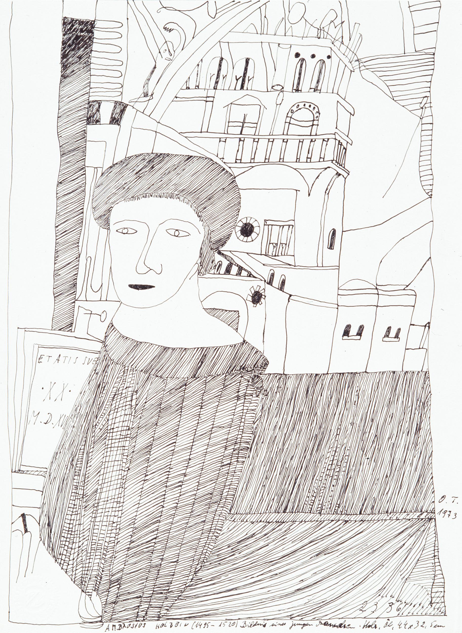 Copy after Holbein by Oswald Tschirtner, 1973