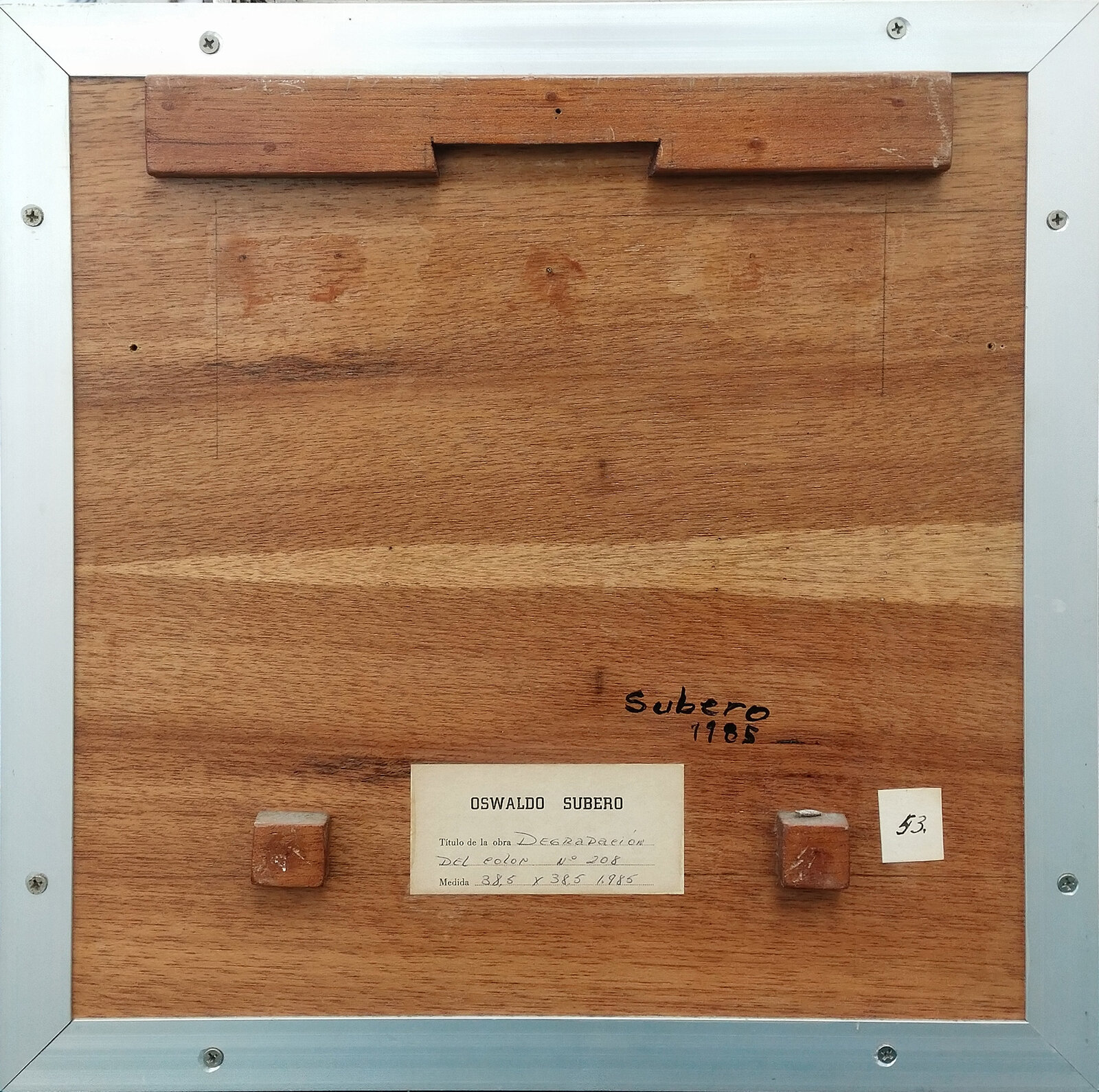 A painting of a color palette in a black frame.