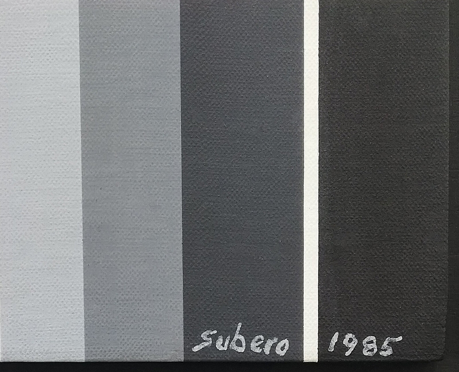 A painting of a color palette in a black frame.