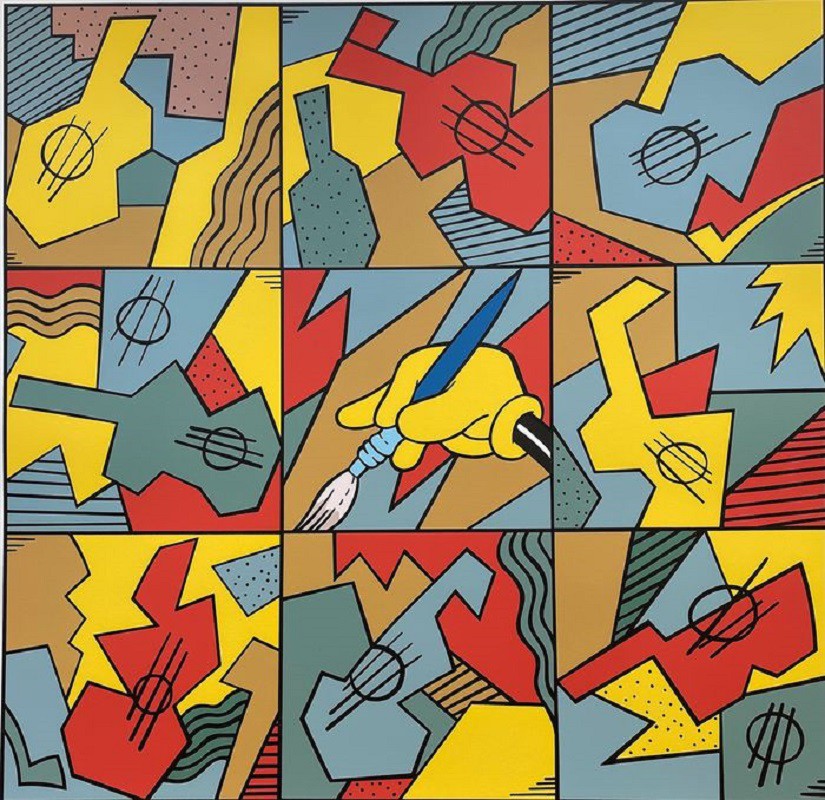 Still Life with Braque by Pablo Echaurren, 1990