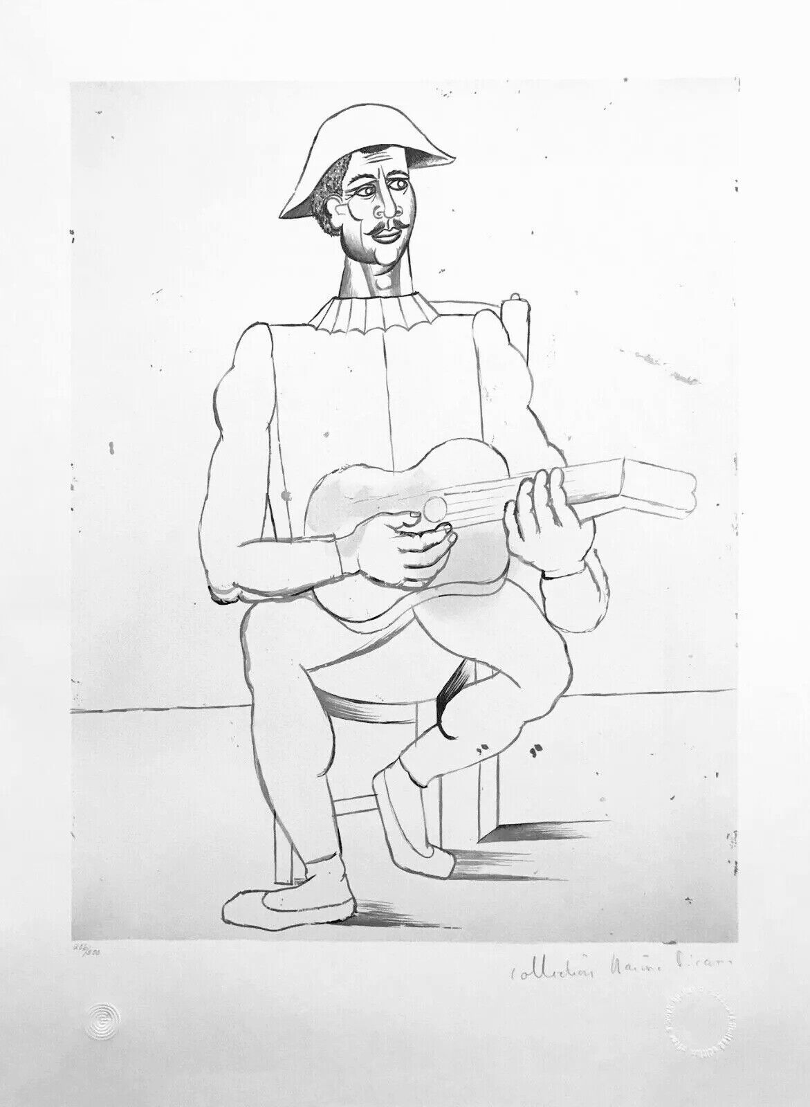 ARLEQUIN MOUSTACHU A LA GUITARE