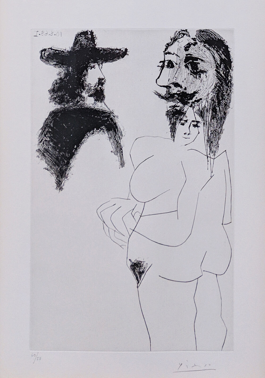 BEAU GENTILHOMME ESPAGNOL ET FEMME À BARBE (BLOCH 1743) by Pablo Picasso, 1968