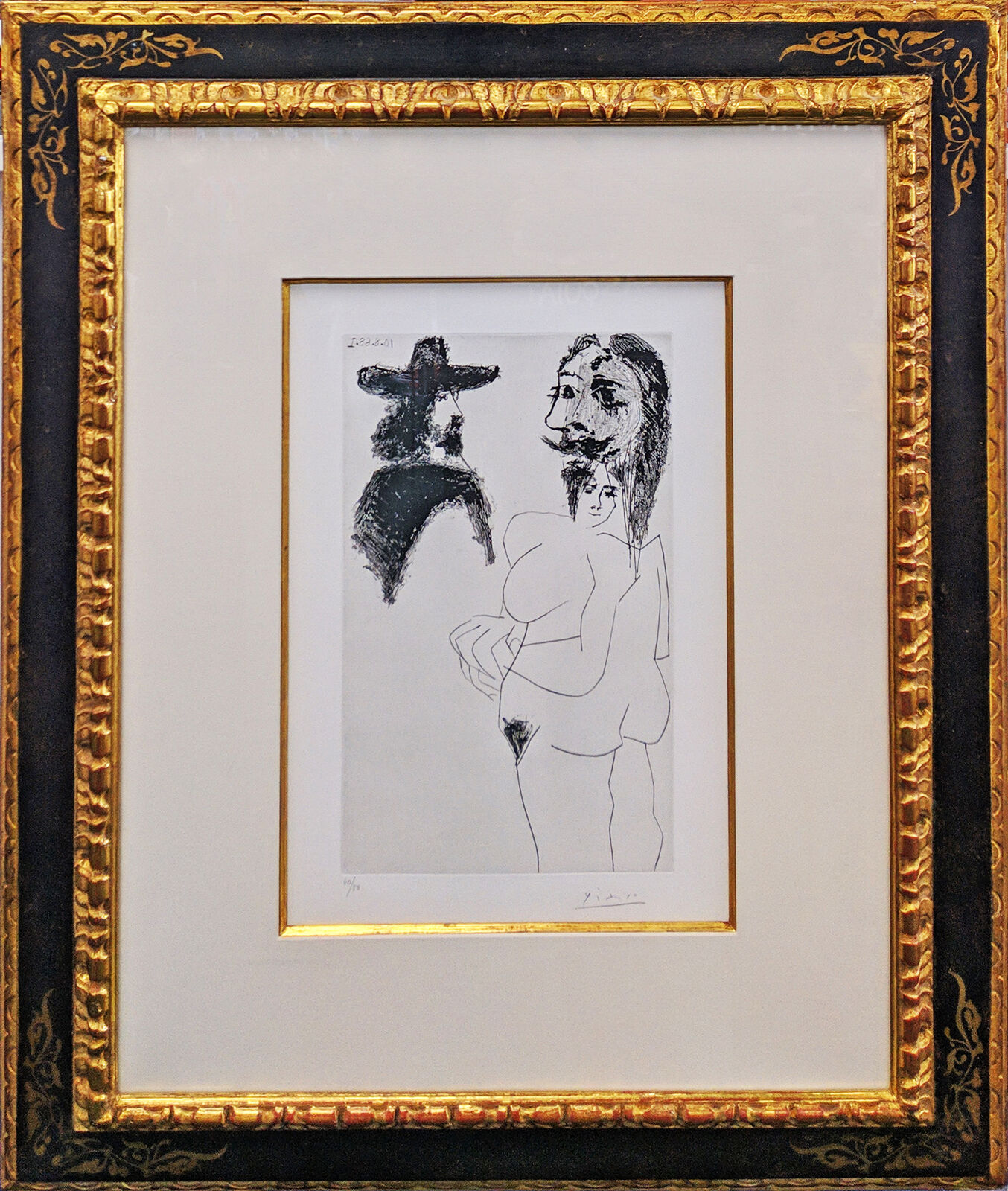 Artwork by Pablo Picasso, BEAU GENTILHOMME ESPAGNOL ET FEMME À BARBE (BLOCH 1743), Made of Aquatint, Drypoint And Scraper On Wove Paper 