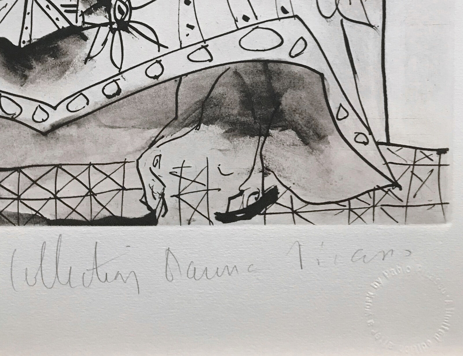 Artwork by Pablo Picasso, CHEVALIER EN ARMURE, PAGE ET FEMME NUE, Made of Lithograph On Arches Paper 