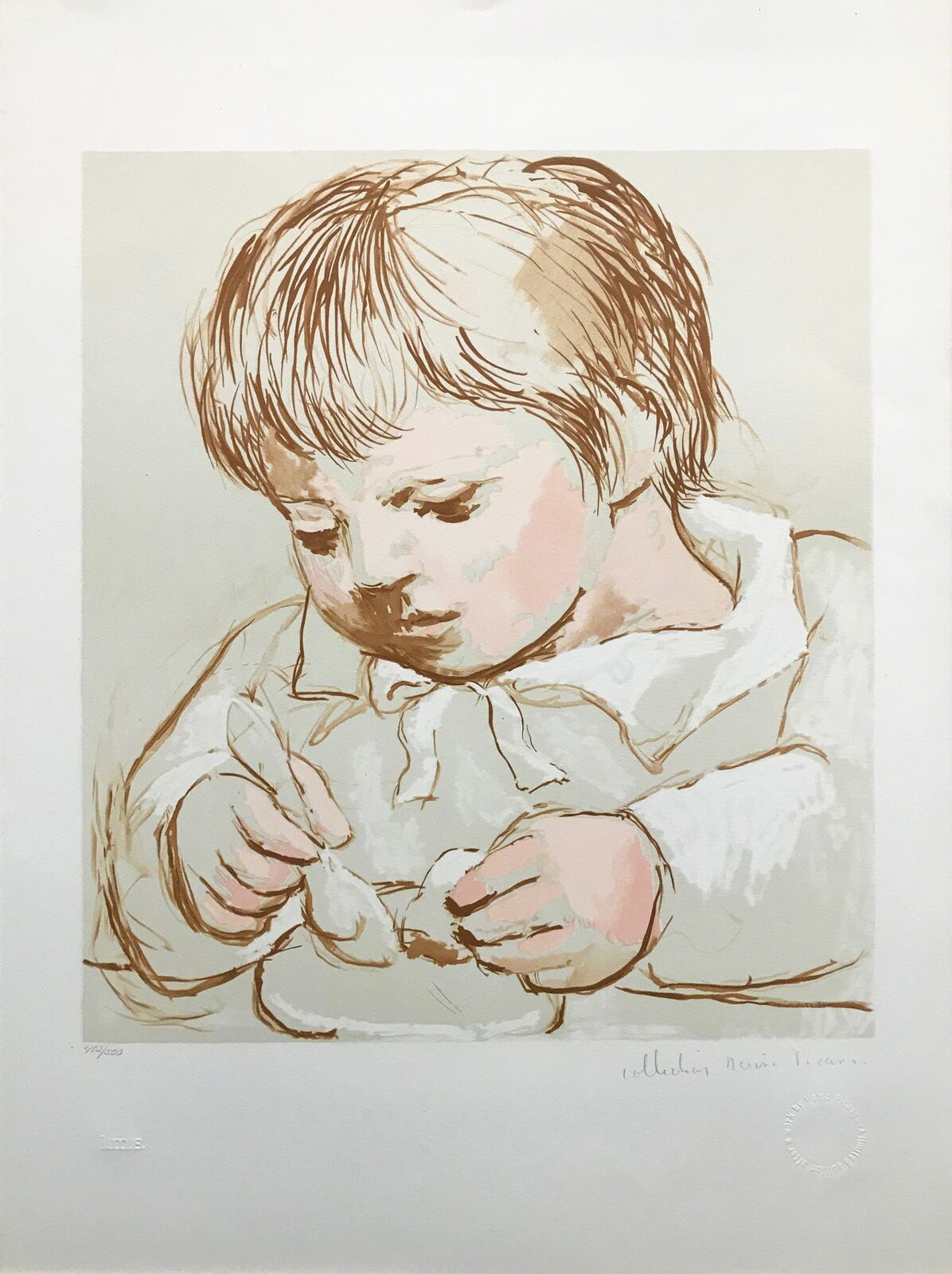 Artwork by Pablo Picasso, ENFANT DEIEUNANT, Made of Lithograph On Arches Paper 