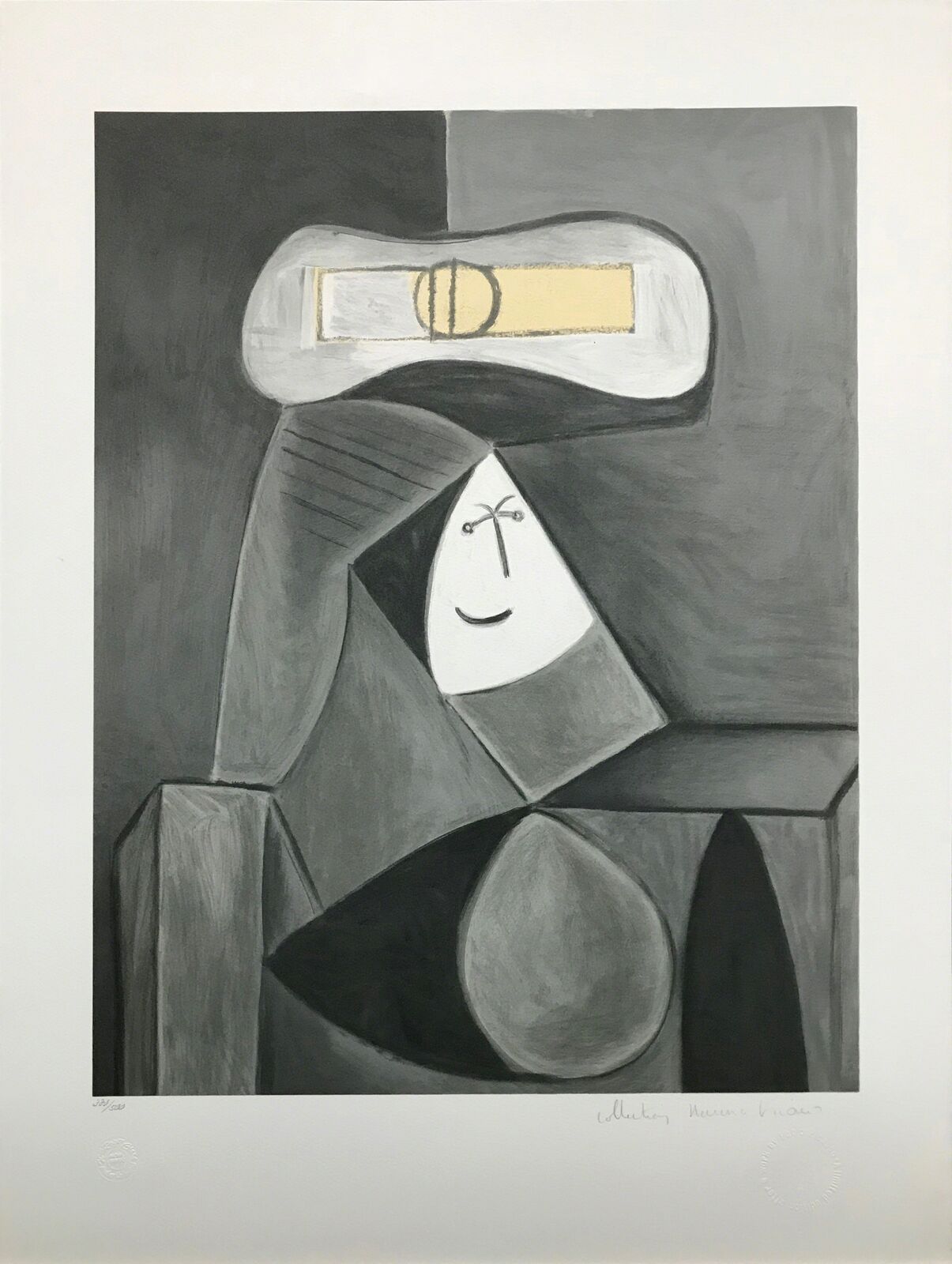 Artwork by Pablo Picasso, FEMME AU CHAPEAU GRIS, Made of Lithograph On Arches Paper 