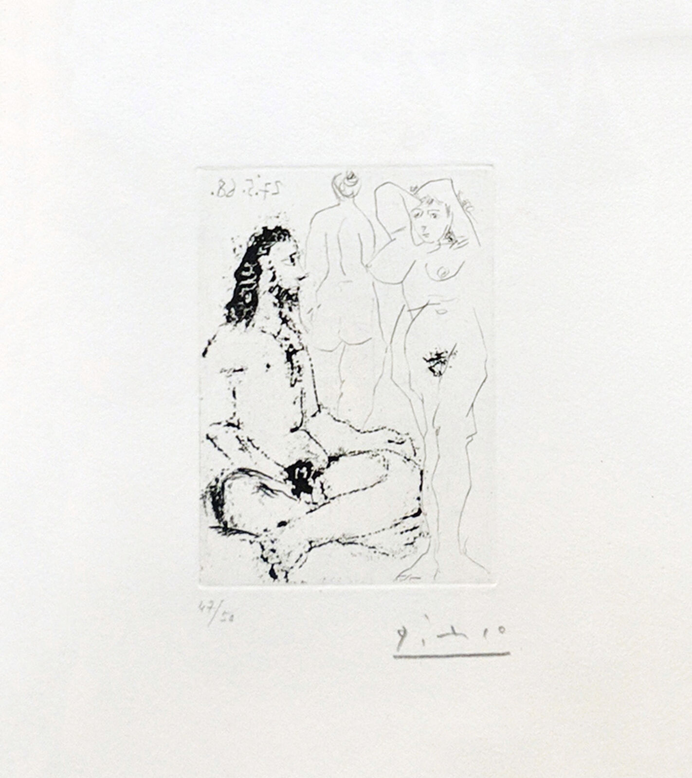 Artwork by Pablo Picasso, HOMME NU ASSIS EN TAILLEUR (BLOCH 1600), Made of Etching 