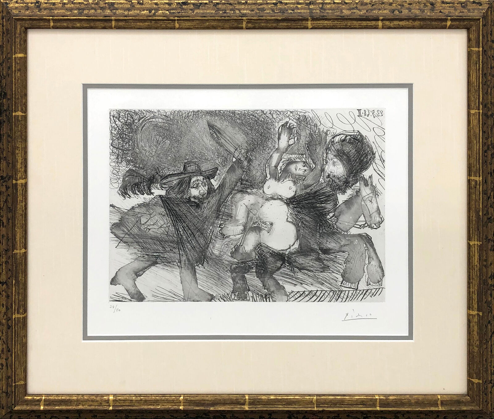 MAMELOUK ENLEVANT UNE FEMME, ATTAQUE PAR UN MOUSQUETAIRE (BLOCH 1586)