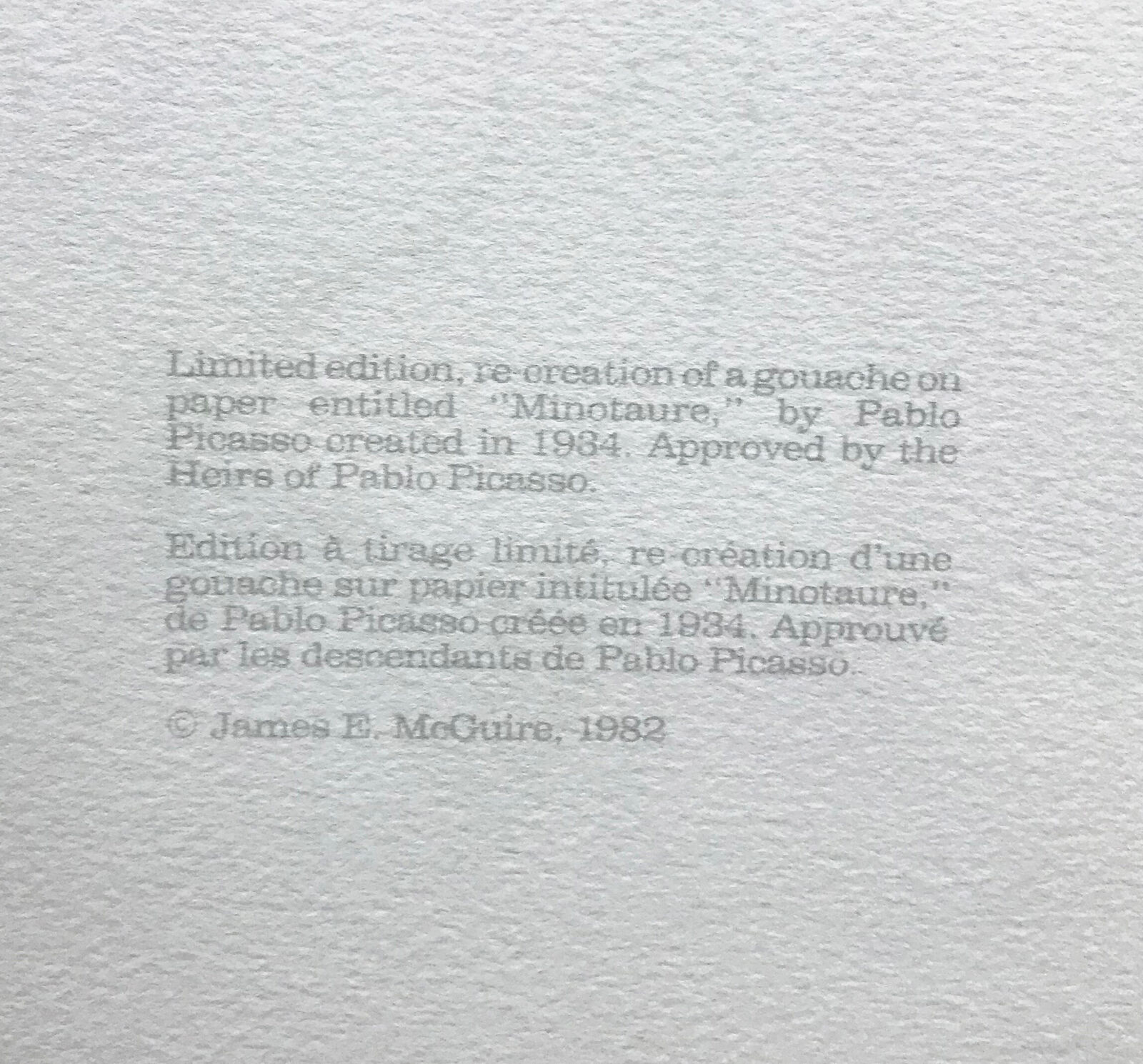 Artwork by Pablo Picasso, MINOTAURE AVEUGLE CONDUIT PAR UNE PETITE FILLE, Made of Lithograph On Arches Paper 