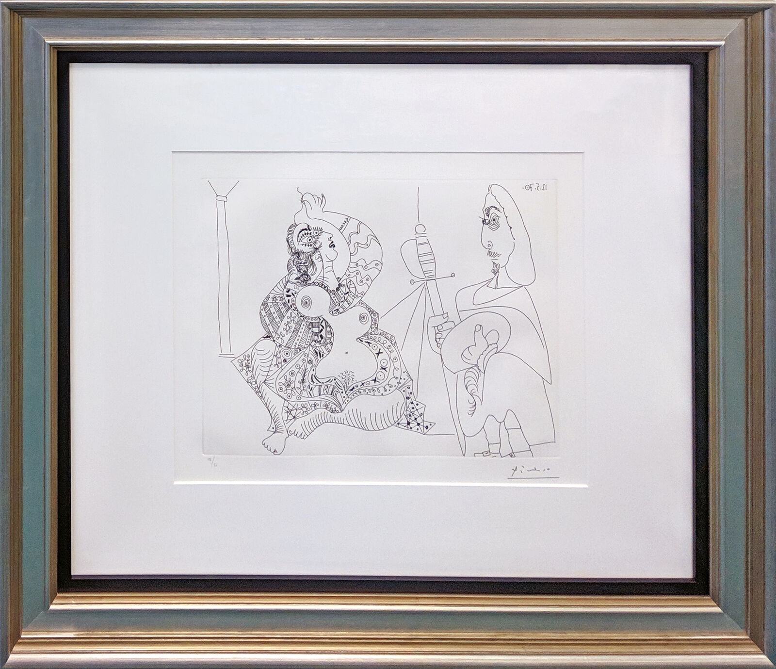 Artwork by Pablo Picasso, MOUSQUETAIRE ET ODALISQUE, MEDUSE, PLATE 47 FROM SERIES 156 (BLOCH 1902), Made of Etching 