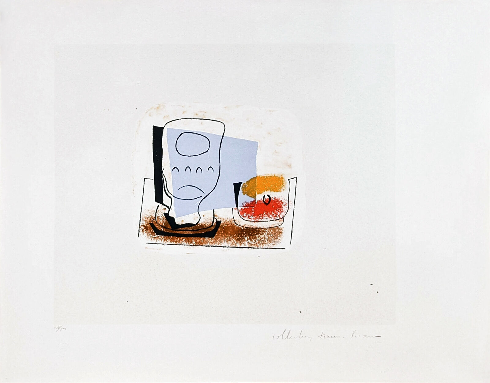 Artwork by Pablo Picasso, NATURE MORTE AU VERRE, Made of Lithograph On Arches Paper 