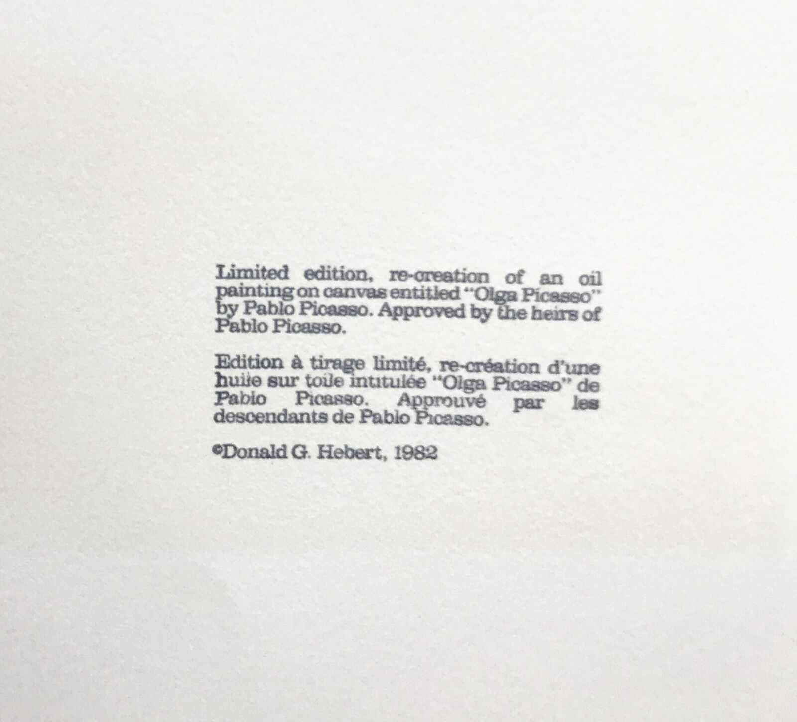 Artwork by Pablo Picasso, OLGA PICASSO, Made of Lithograph On Arches Paper 